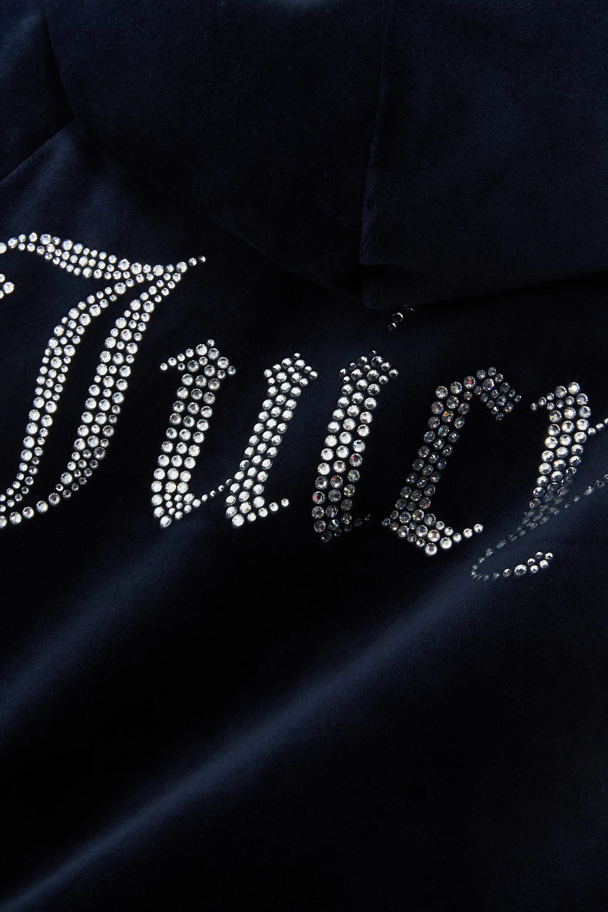 Felpa in velluto Madison con logo Juicy in strass colore Blu - Image 6