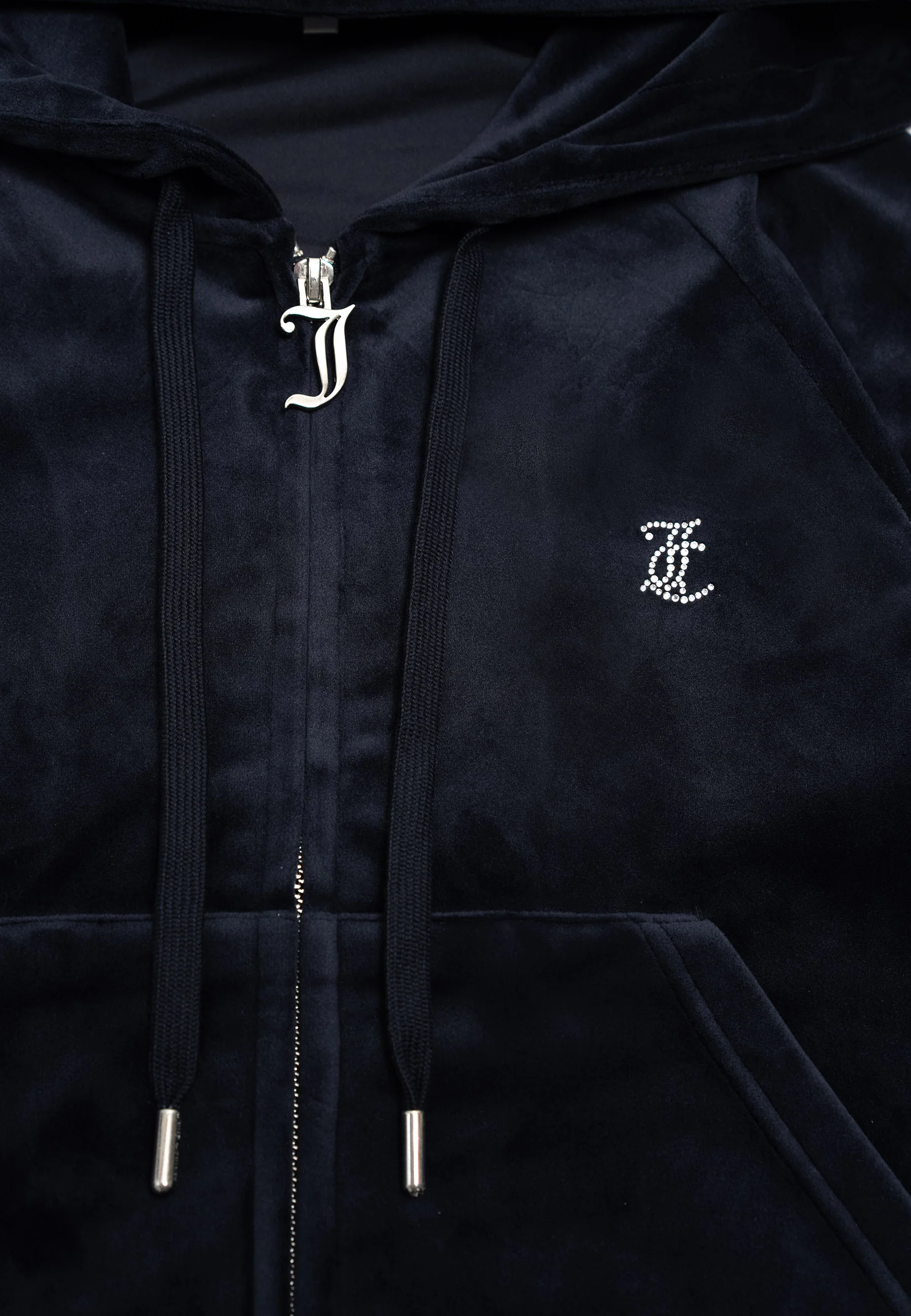 Felpa in velluto Madison con logo Juicy in strass colore Blu - Image 7