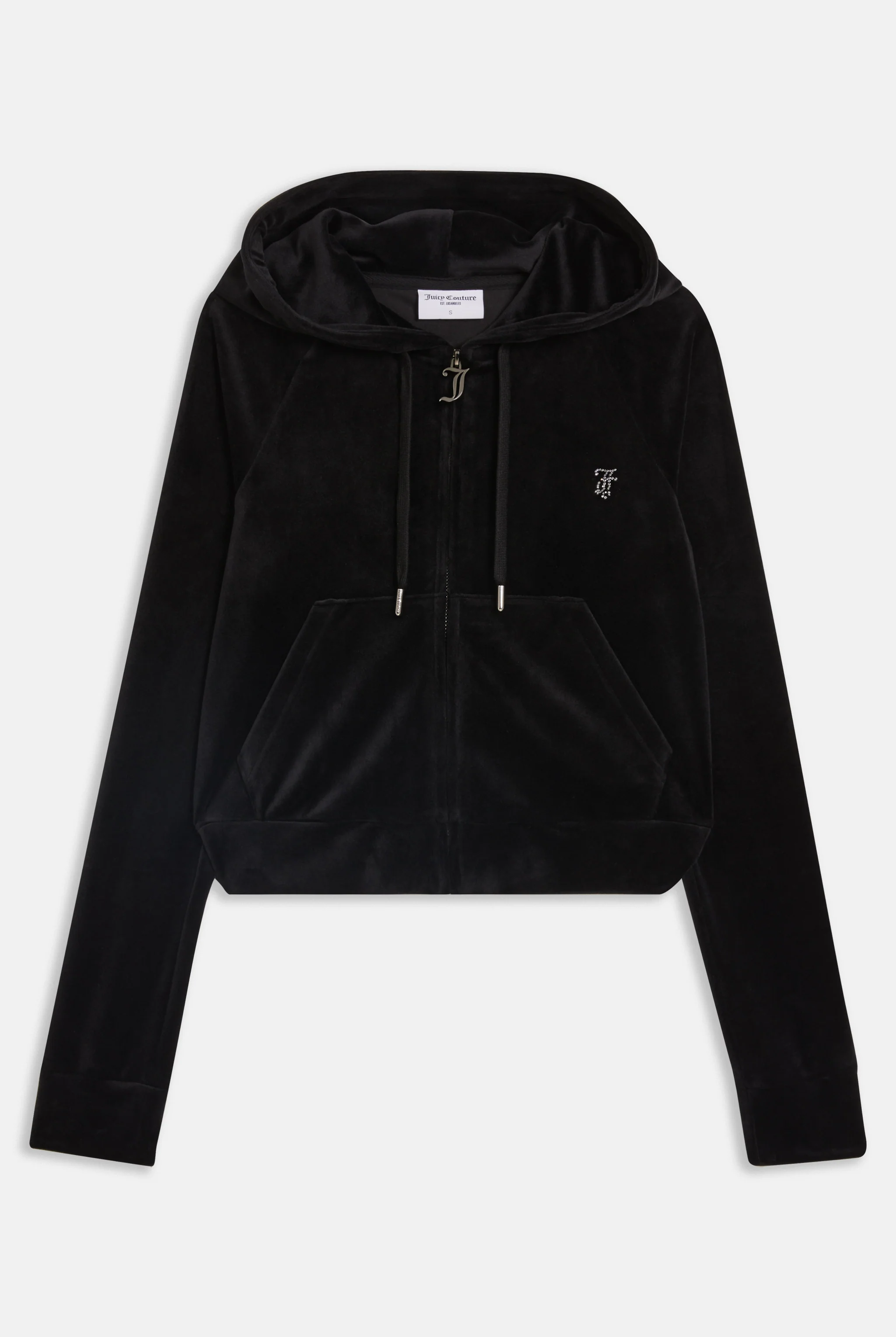 Felpa in velluto Madison con logo Juicy in strass colore Nero