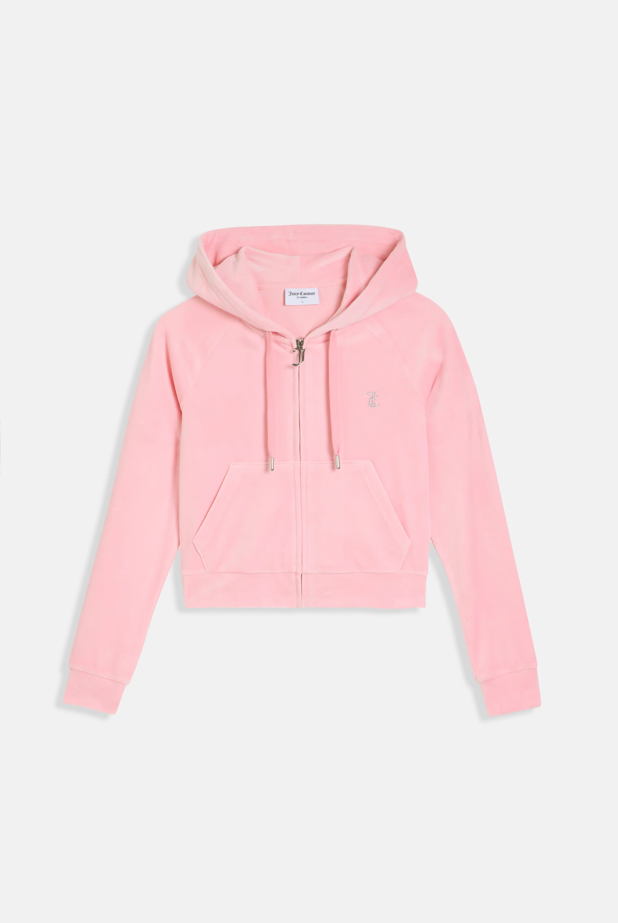 Felpa in velluto Madison con logo Juicy in strass colore Rosa