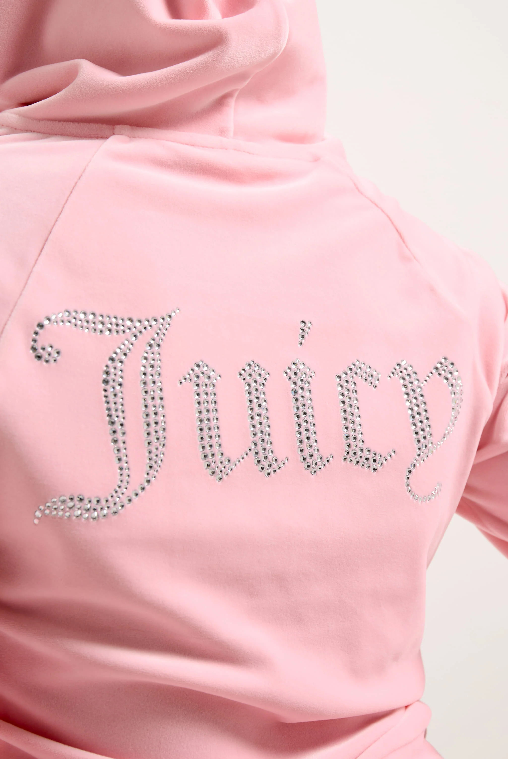 Felpa in velluto Madison con logo Juicy in strass colore Rosa - Image 7