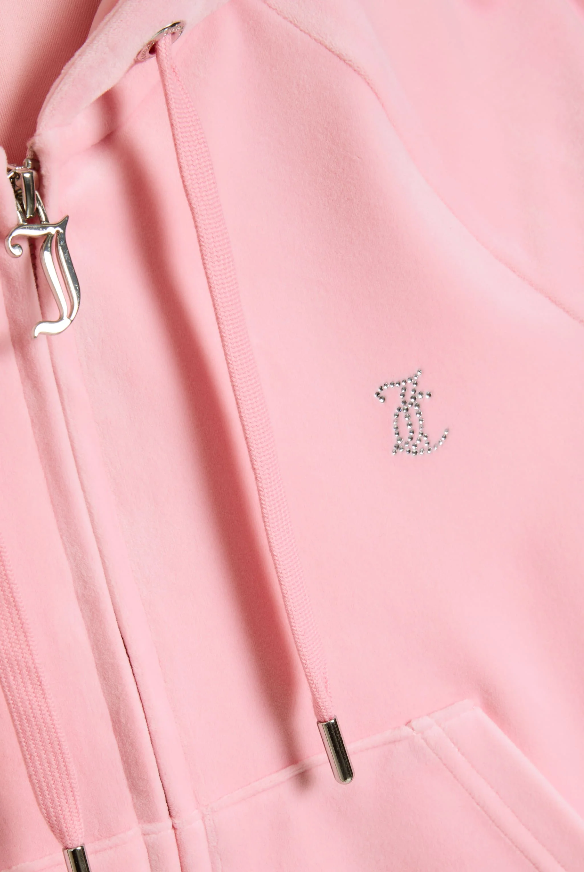Felpa in velluto Madison con logo Juicy in strass colore Rosa - Image 8