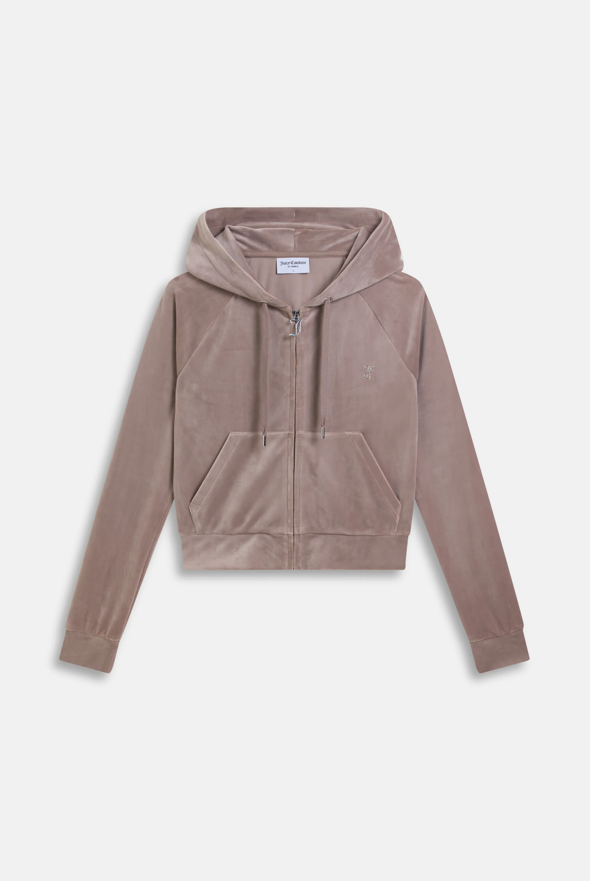 Felpa in velluto Madison con logo Juicy in strass tono su tono colore Beige