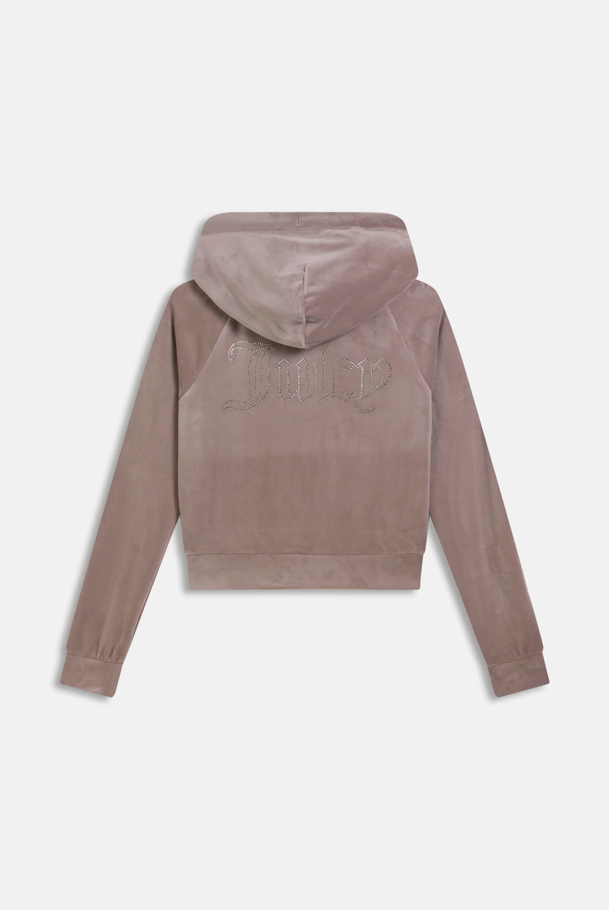 Felpa in velluto Madison con logo Juicy in strass tono su tono colore Beige - Image 2