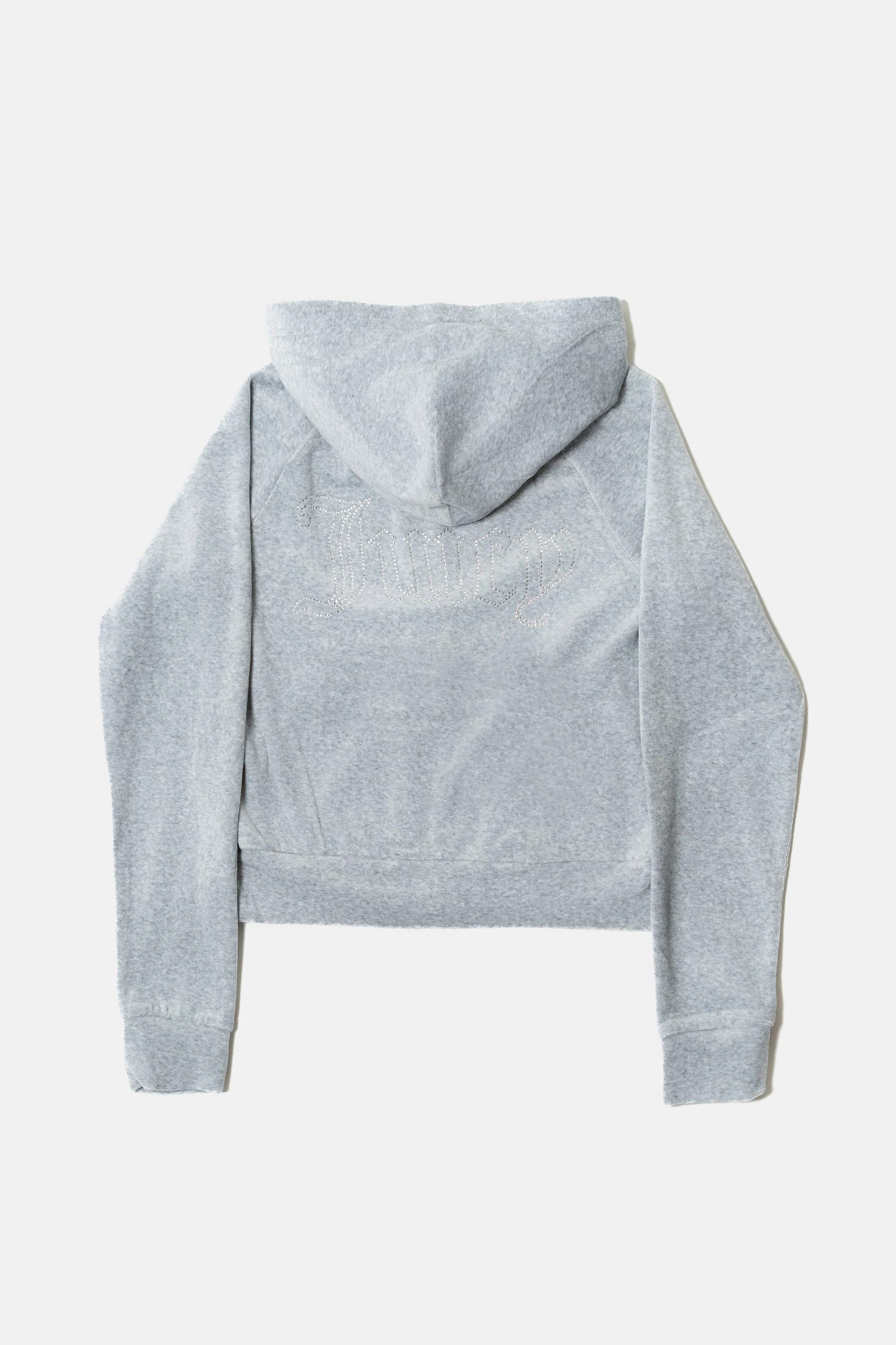 Felpa in velluto Madison con logo Juicy in strass tono su tono colore Grigio - Image 2