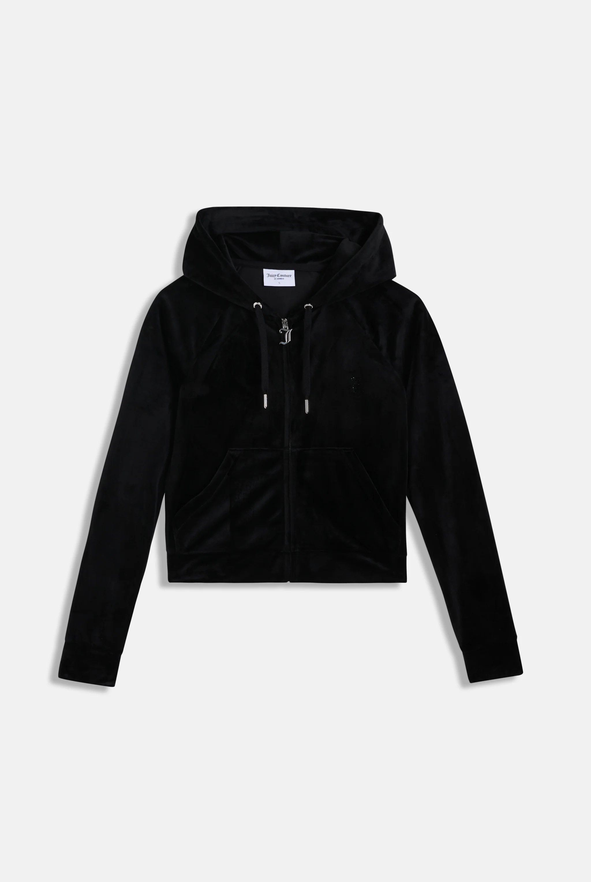 Felpa in velluto Madison con logo Juicy in strass tono su tono colore Nero
