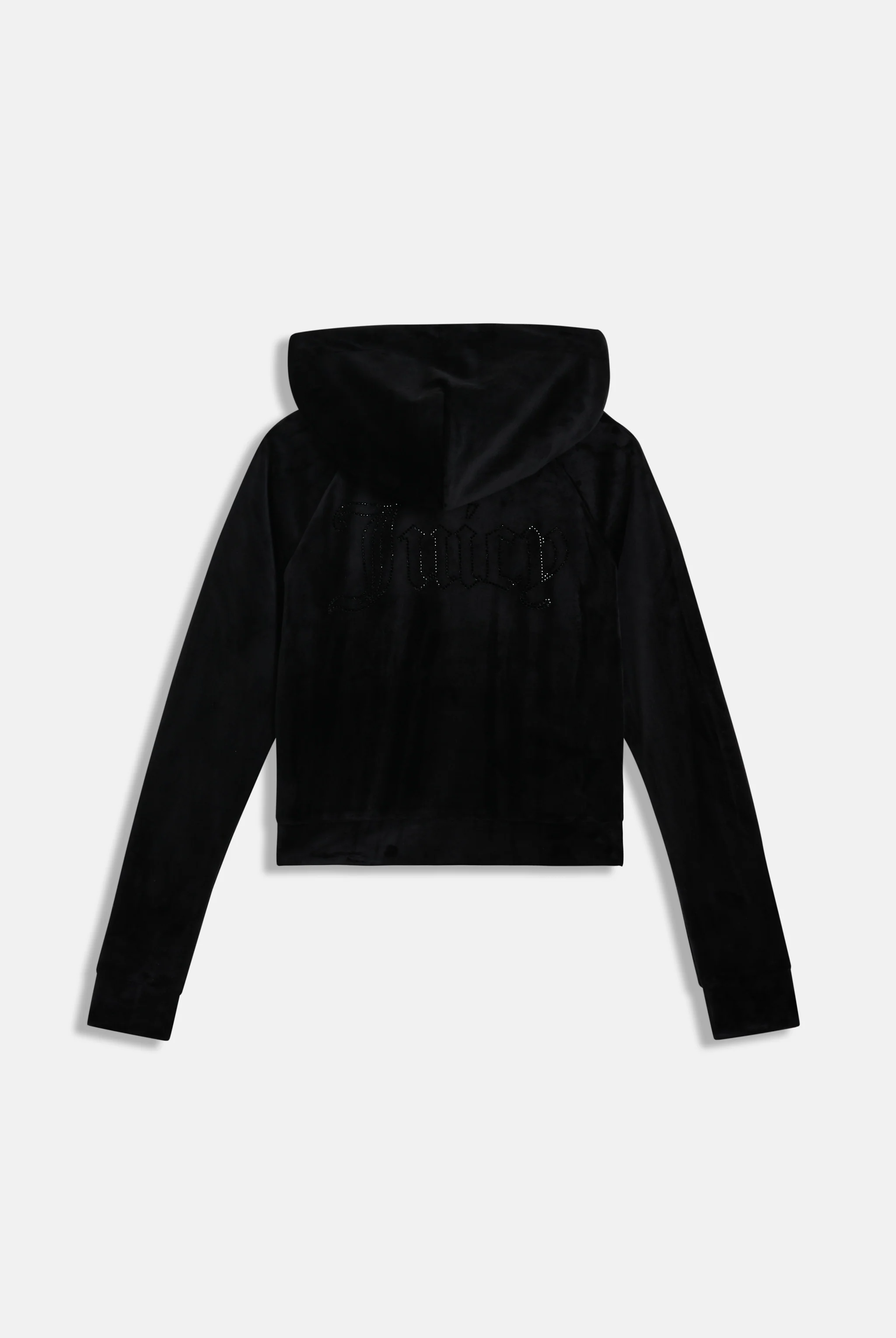 Felpa in velluto Madison con logo Juicy in strass tono su tono colore Nero - Image 2