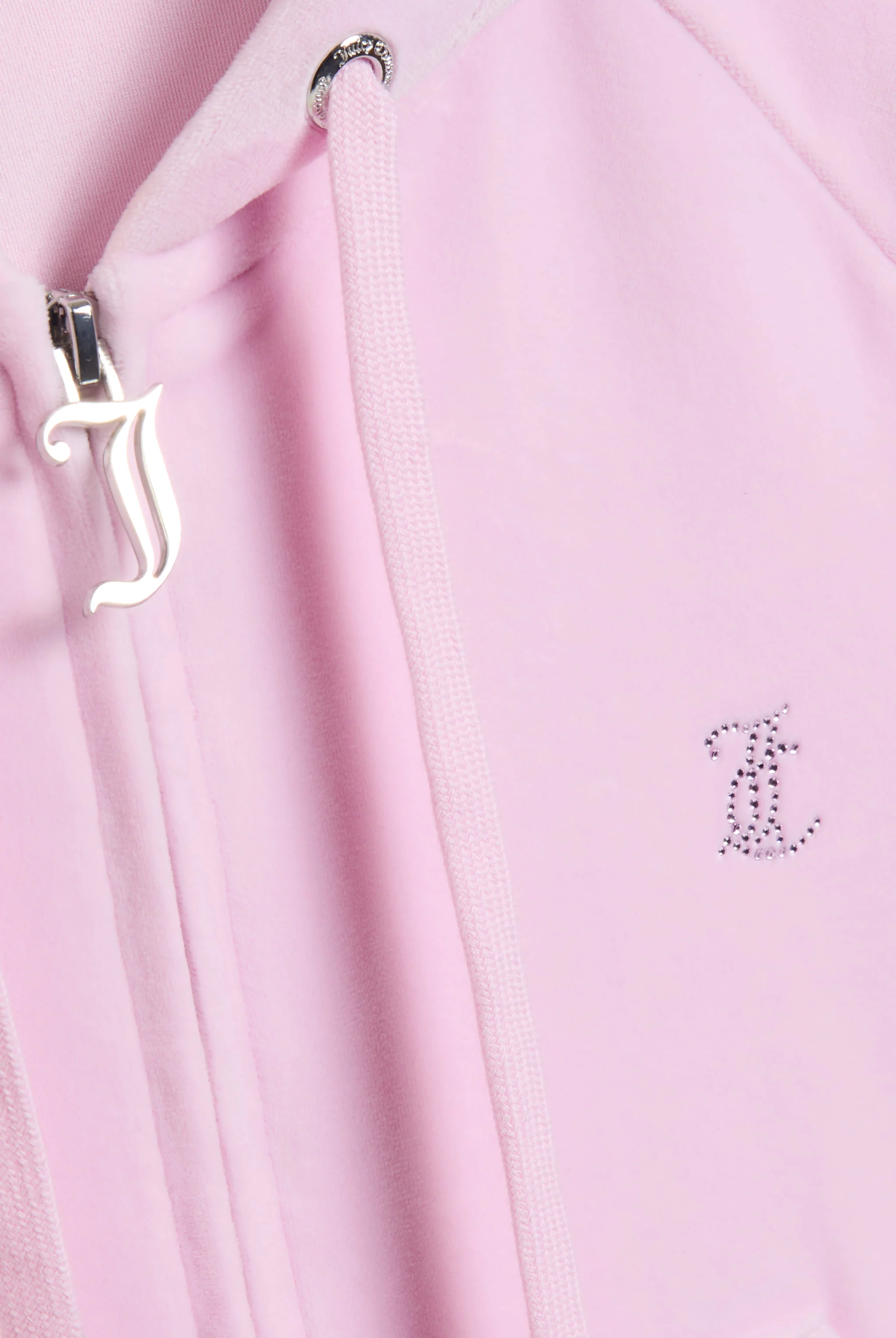 Felpa in velluto Madison con logo Juicy in strass tono su tono colore Rosa - Image 3