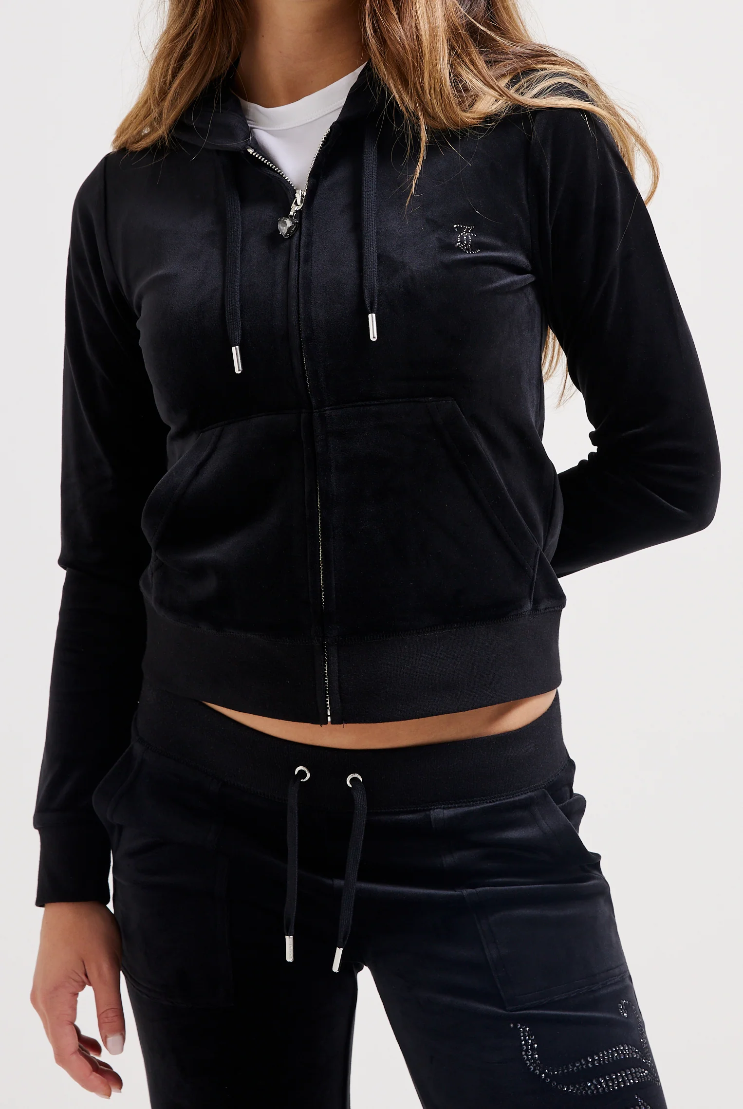 Felpa Jewel Nera con logo strass - Image 5