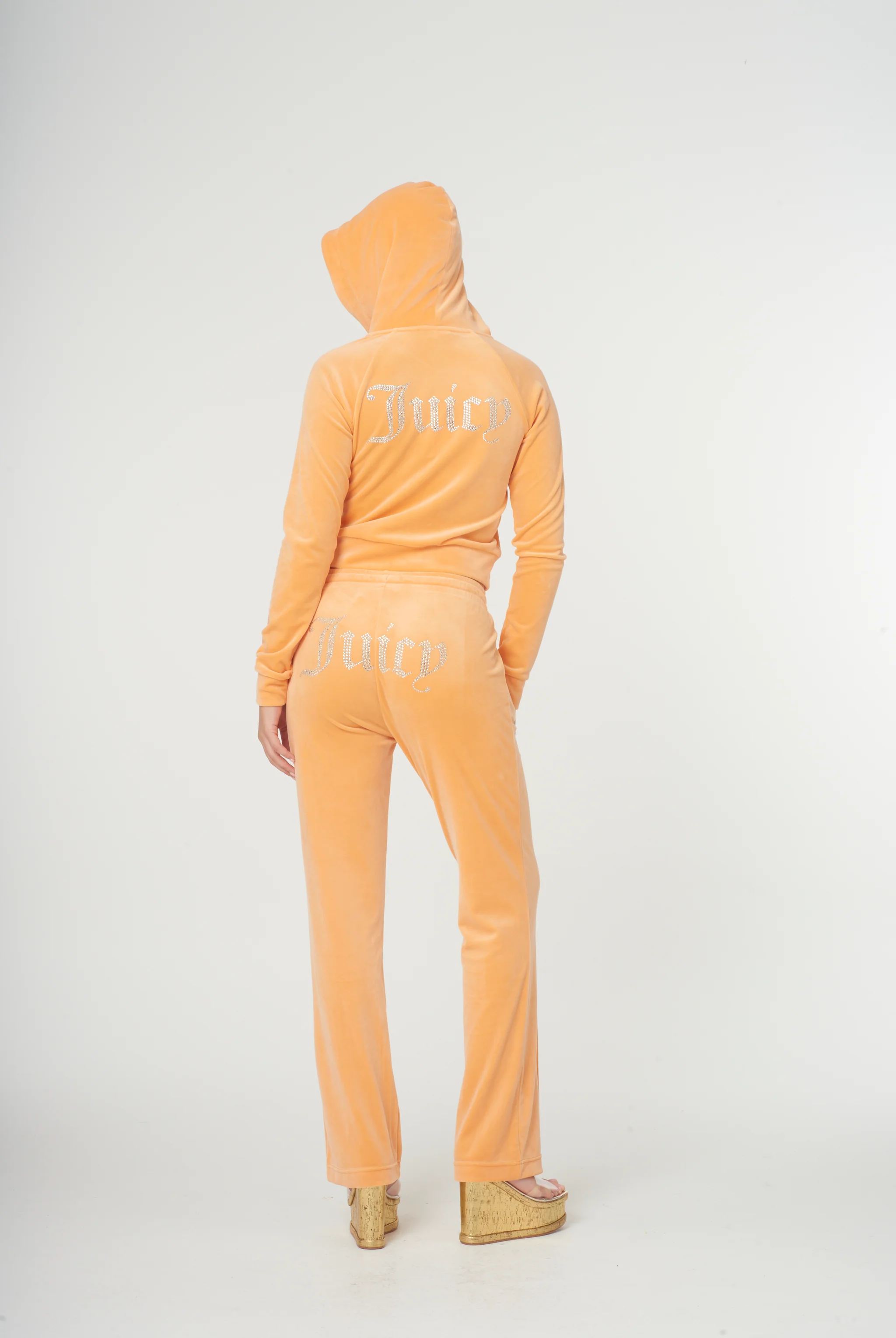 Felpa Madison Arancione pastello con logo strass - Image 4