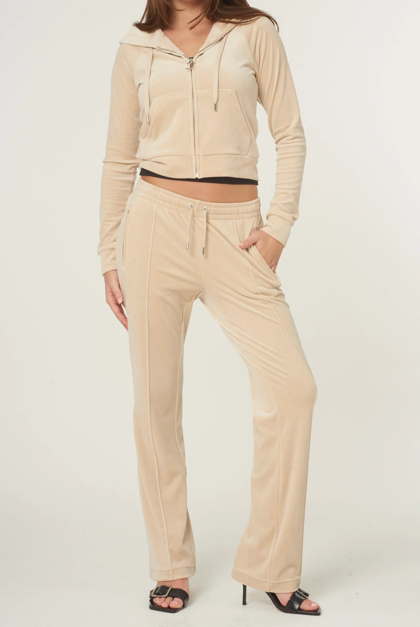 Felpa Madison Beige sabbia con logo strass - Image 7