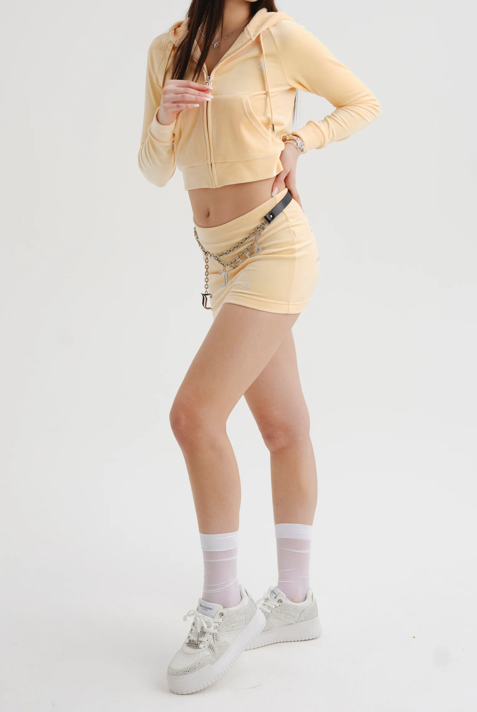 Felpa Madison Giallo crema con logo strass - Image 3