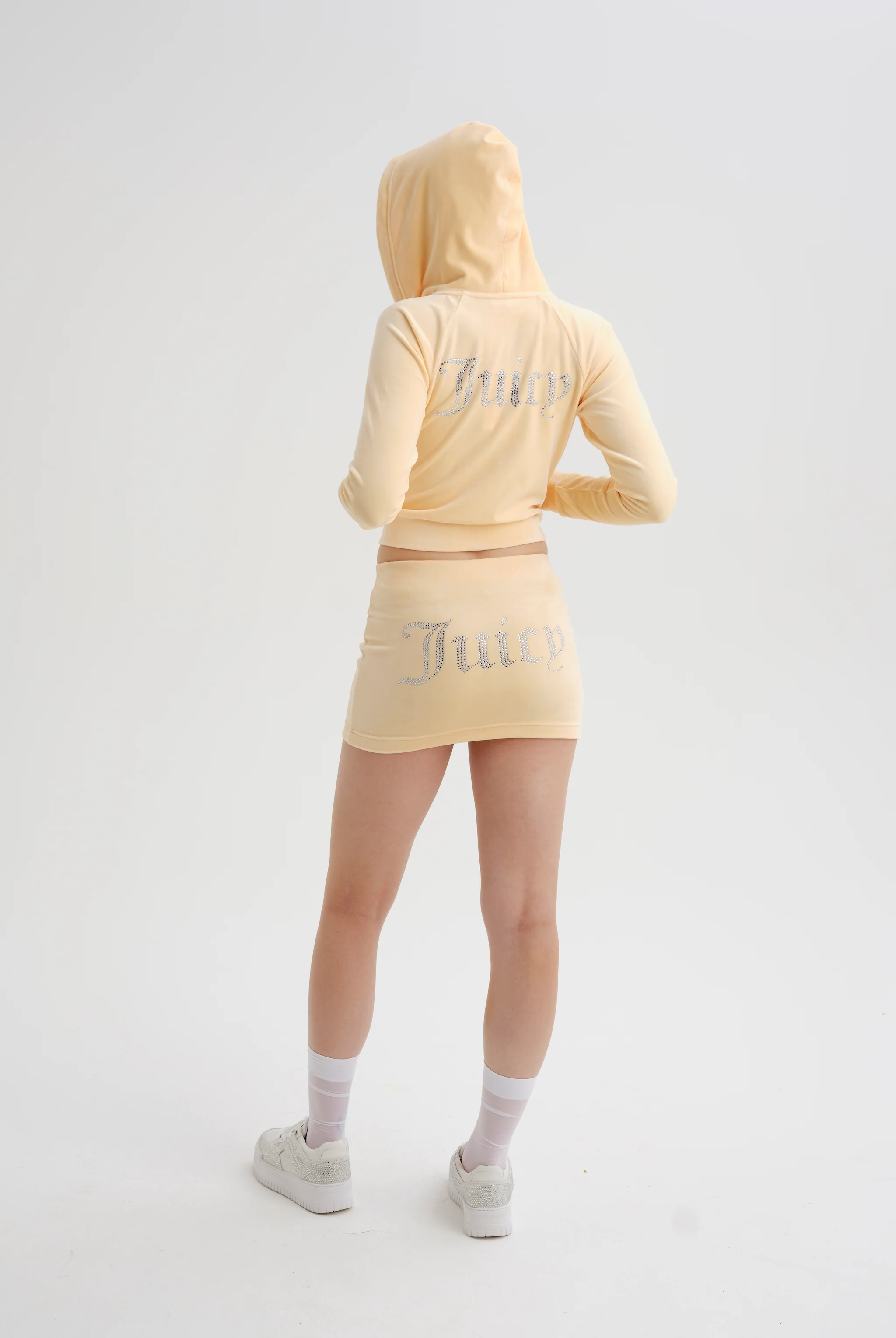 Felpa Madison Giallo crema con logo strass - Image 4