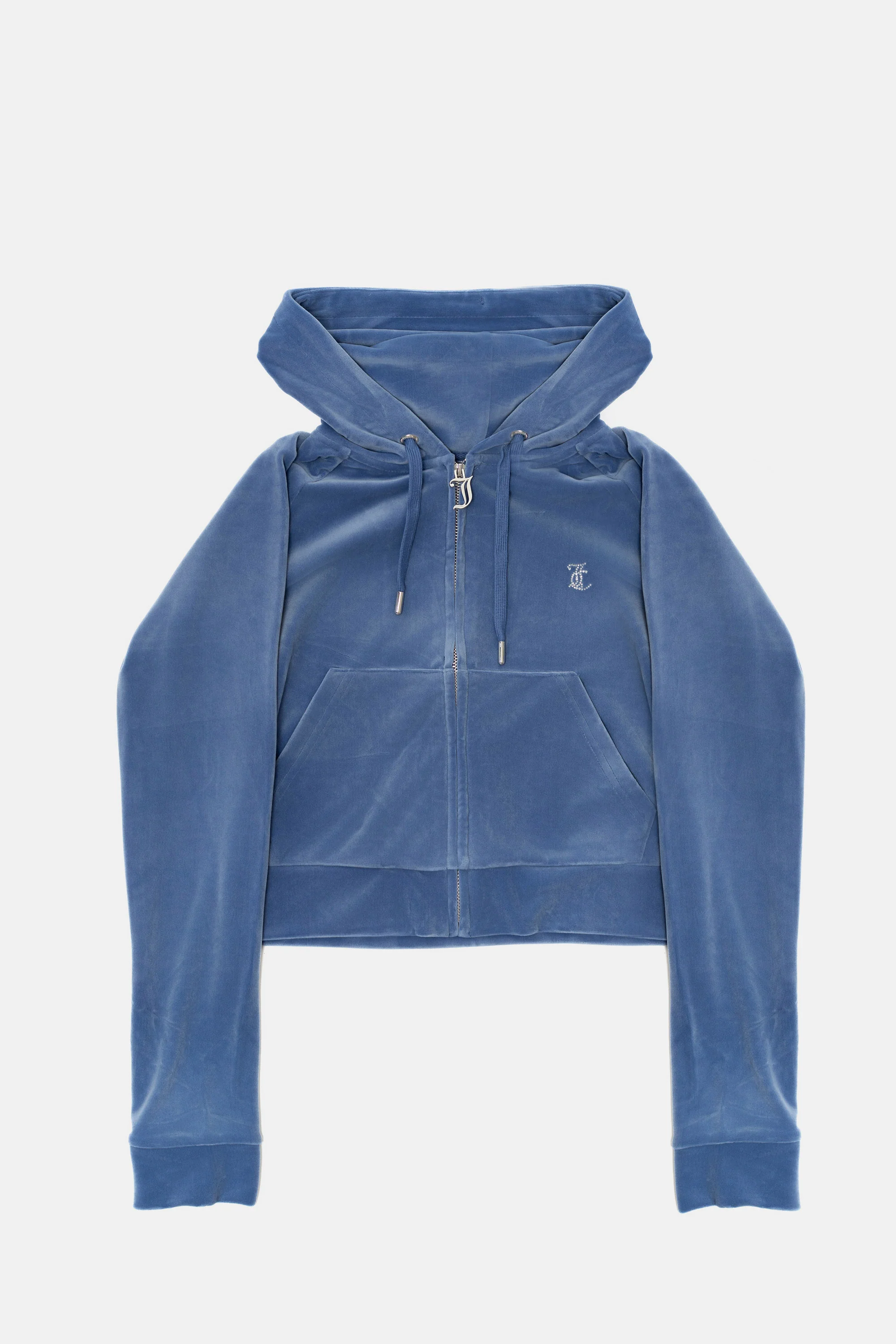 Felpa Madison in velluto con logo Juicy in strass colore Blu