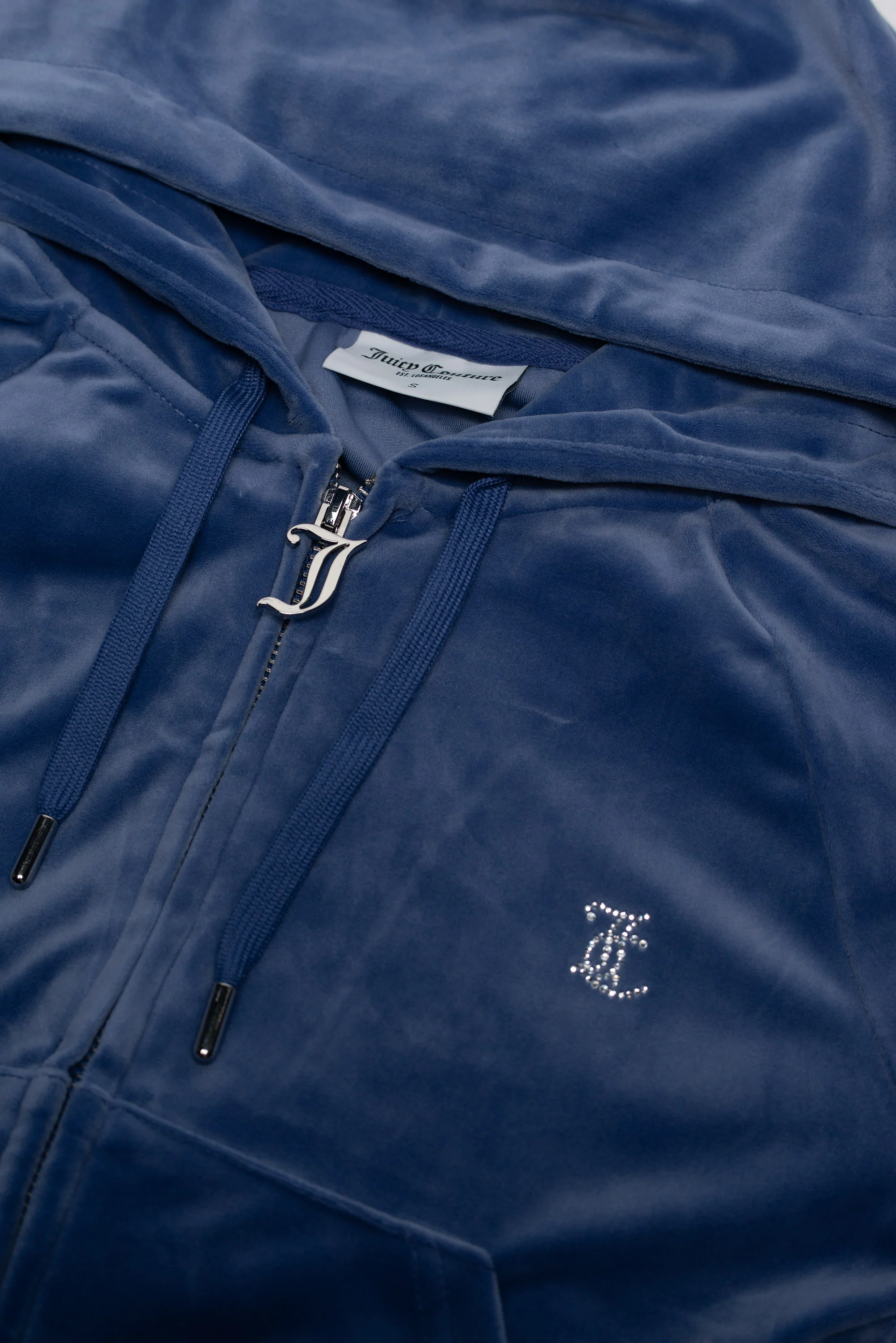 Felpa Madison in velluto con logo Juicy in strass colore Blu - Image 3