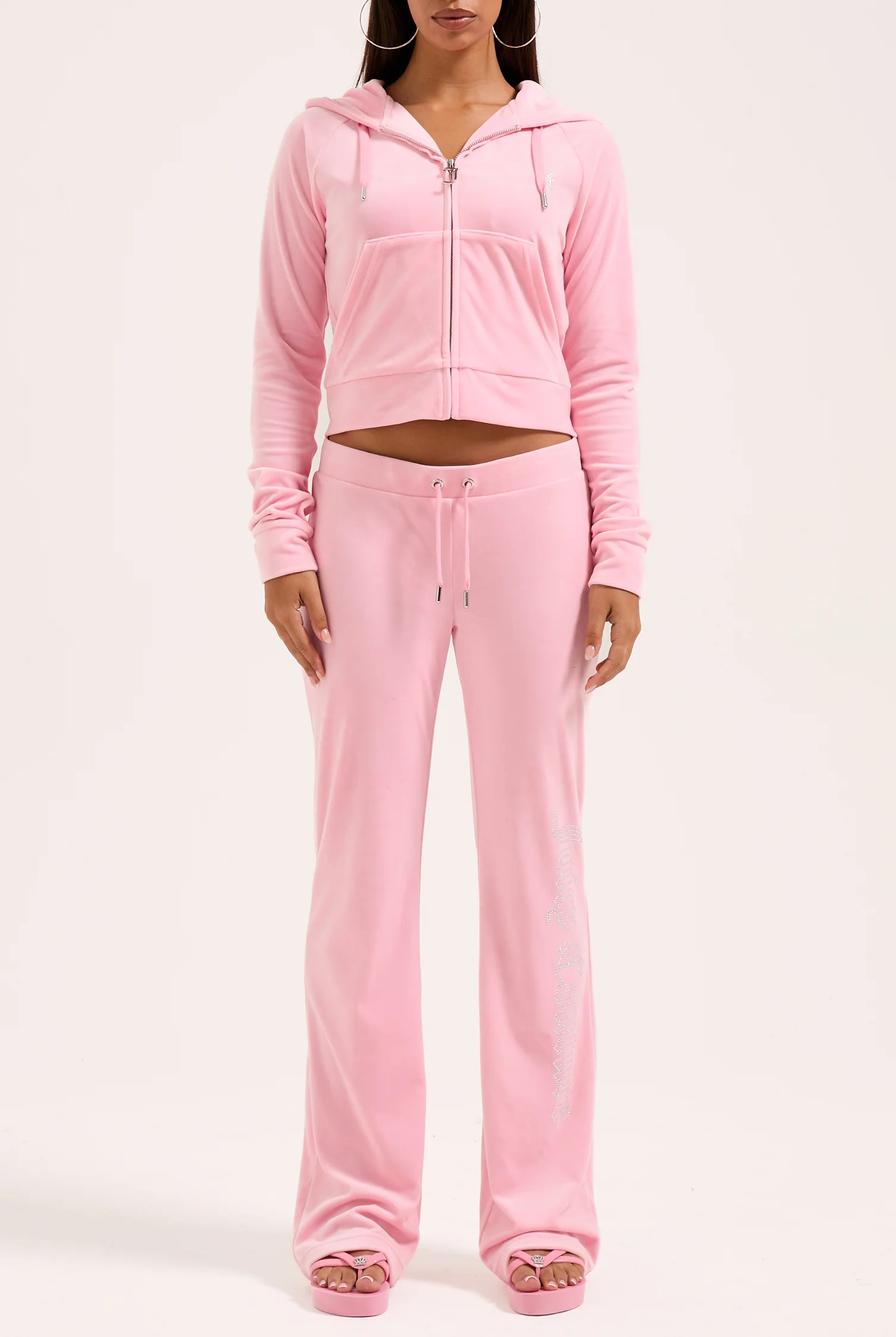 Felpa Madison in velluto con logo Juicy in strass colore Rosa - Image 3