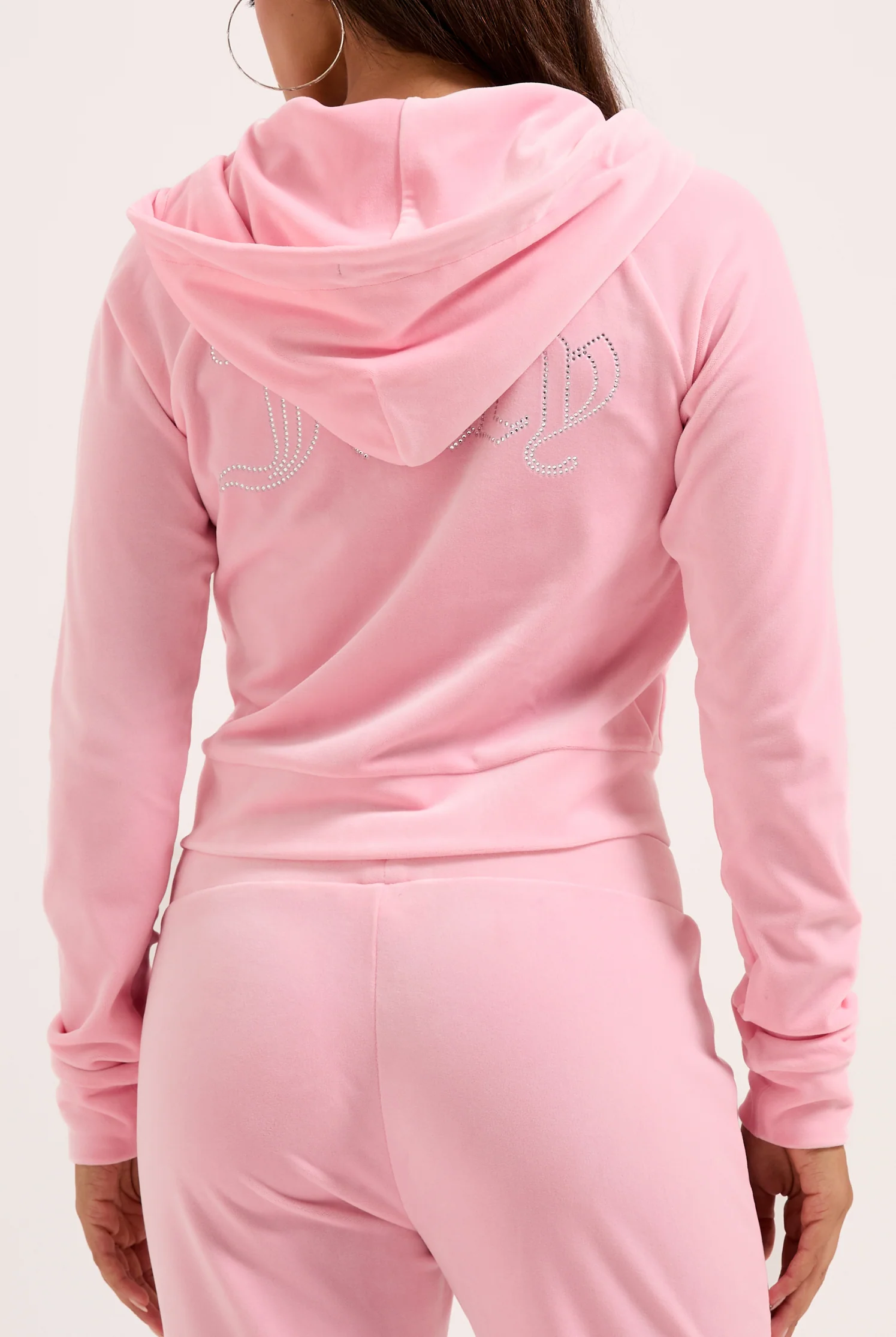 Felpa Madison in velluto con logo Juicy in strass colore Rosa - Image 5