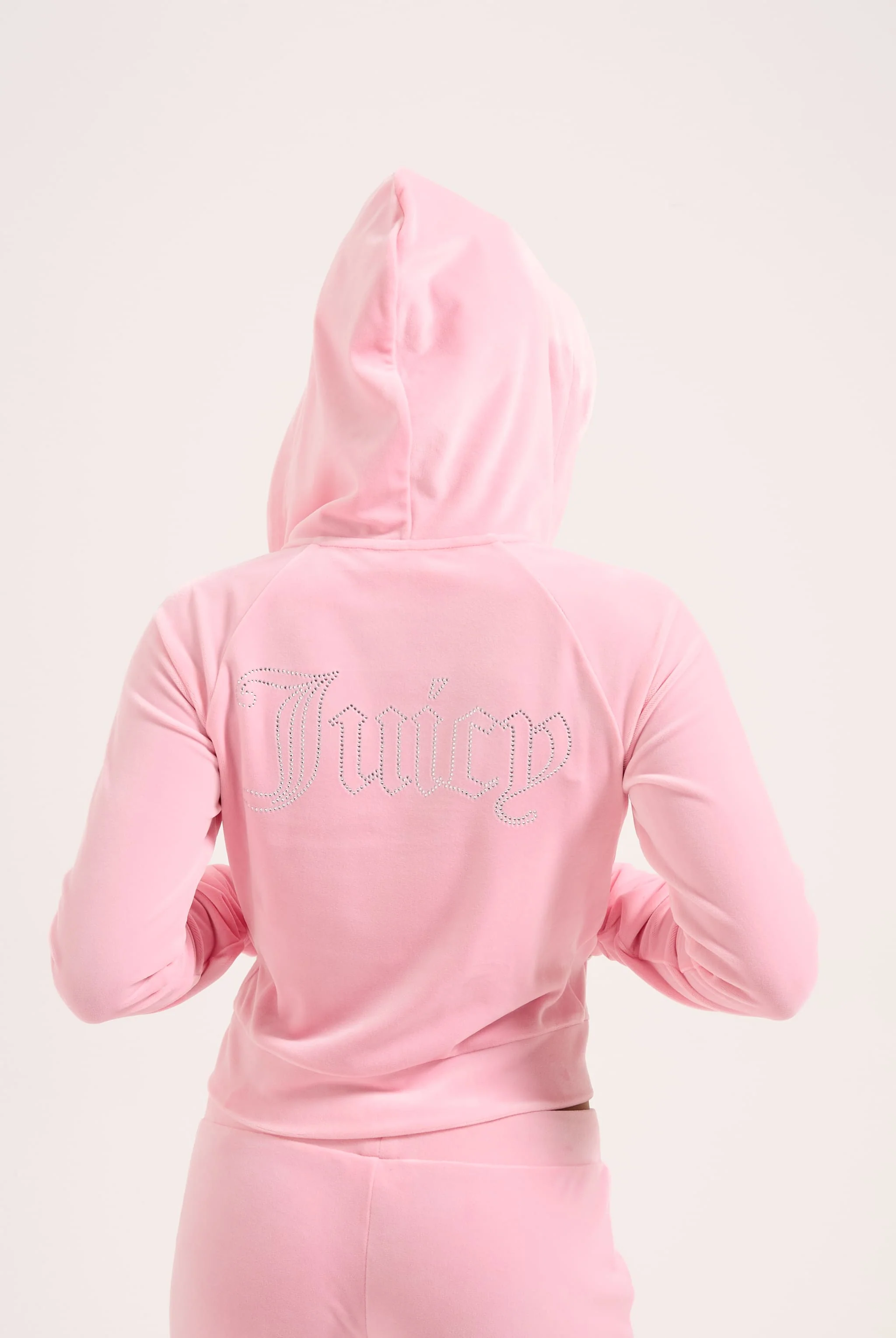 Felpa Madison in velluto con logo Juicy in strass colore Rosa - Image 6