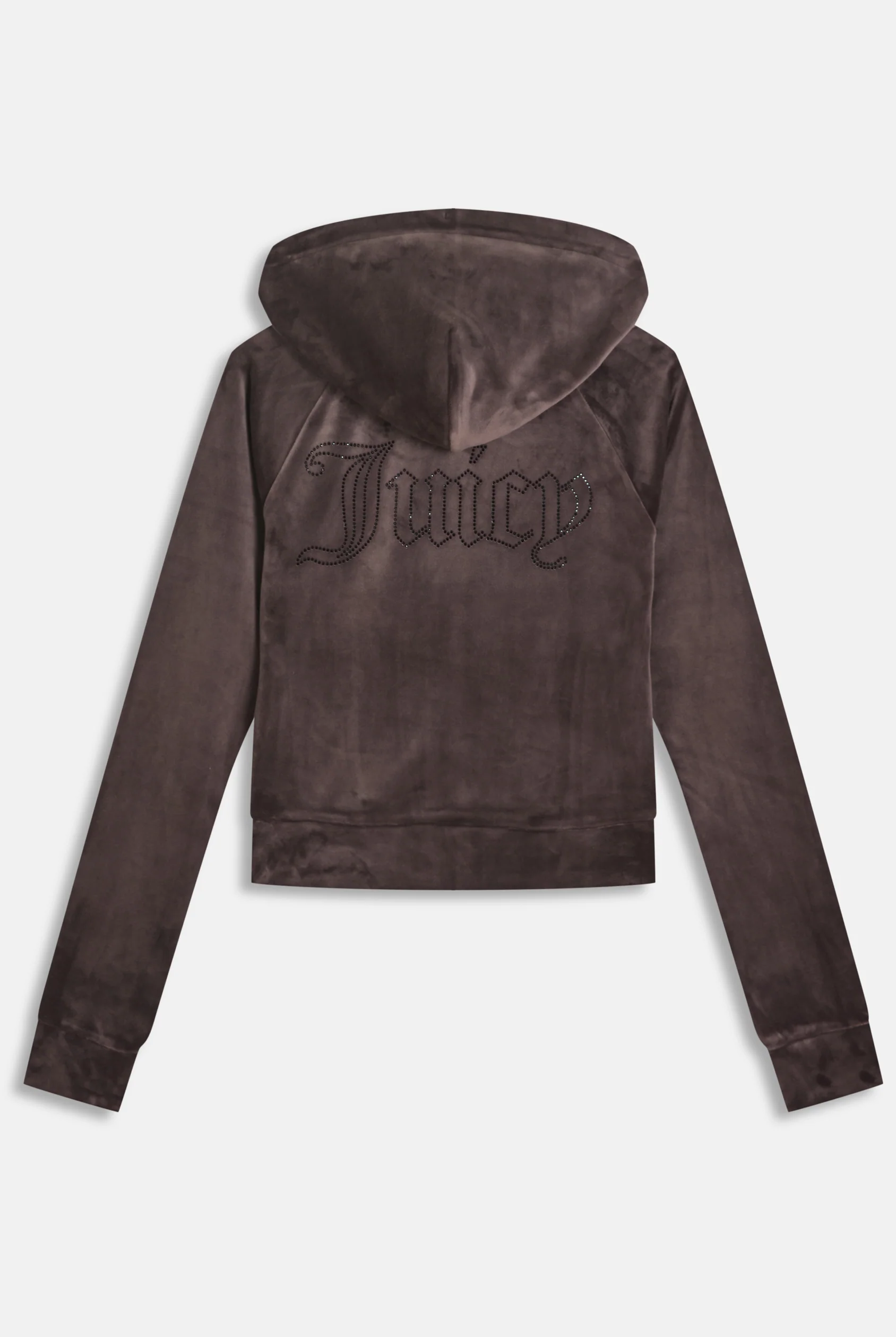 Felpa Madison Outline corta con cappuccio e logo Juicy in diamanti Marrone - Image 2