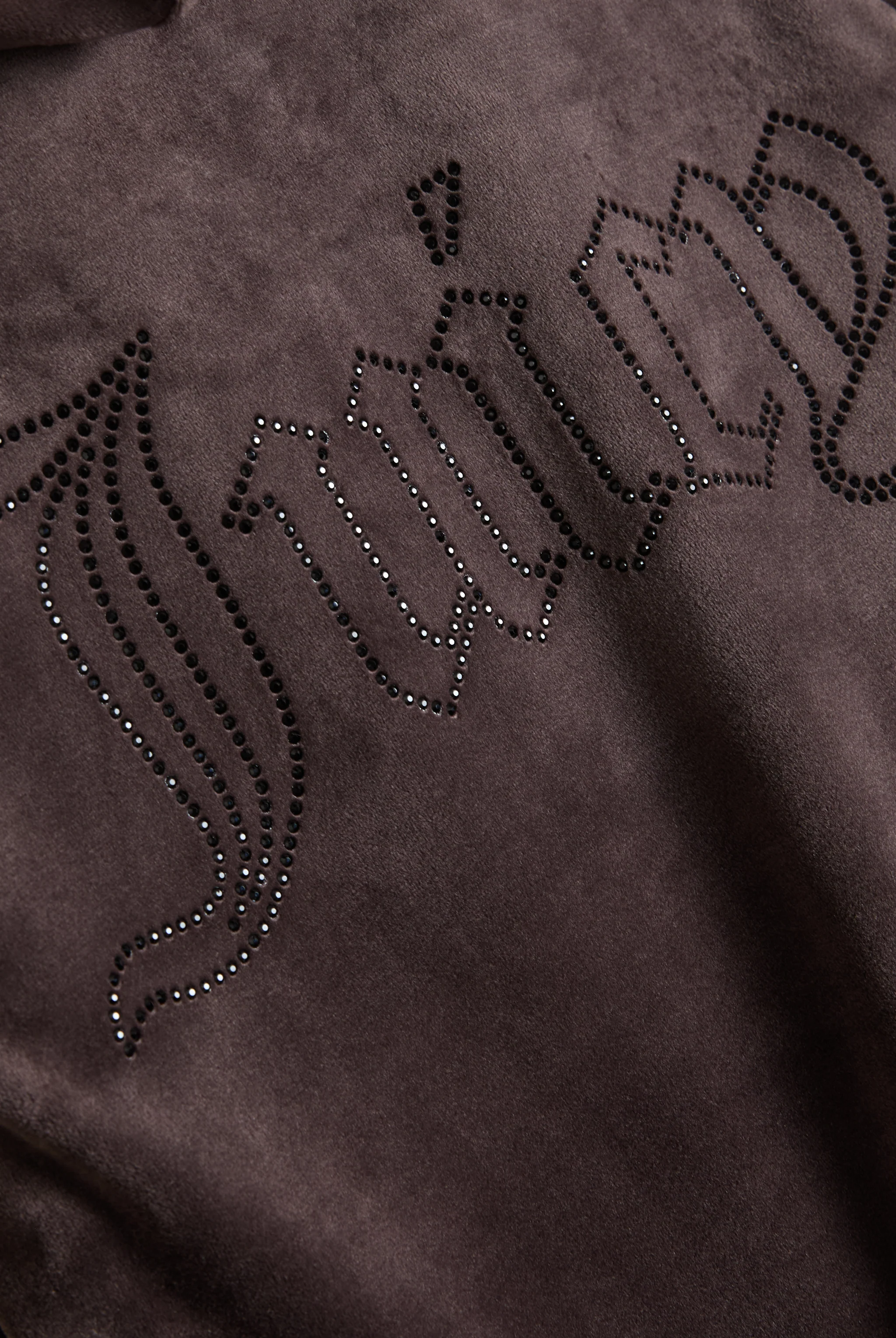 Felpa Madison Outline corta con cappuccio e logo Juicy in diamanti Marrone - Image 7