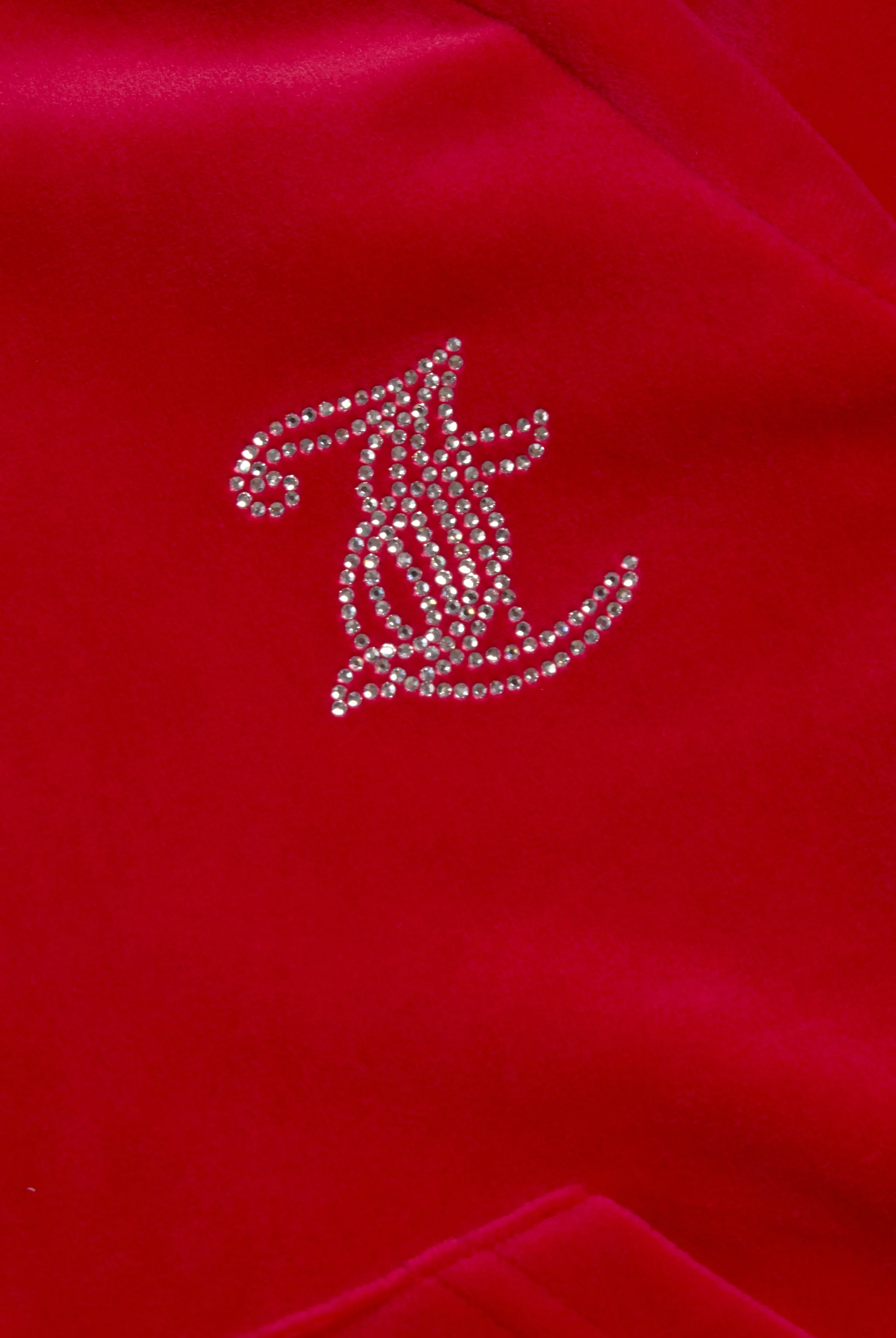 Felpa Madison Outline corta con cappuccio e logo Juicy in diamanti  Rossa - Image 6