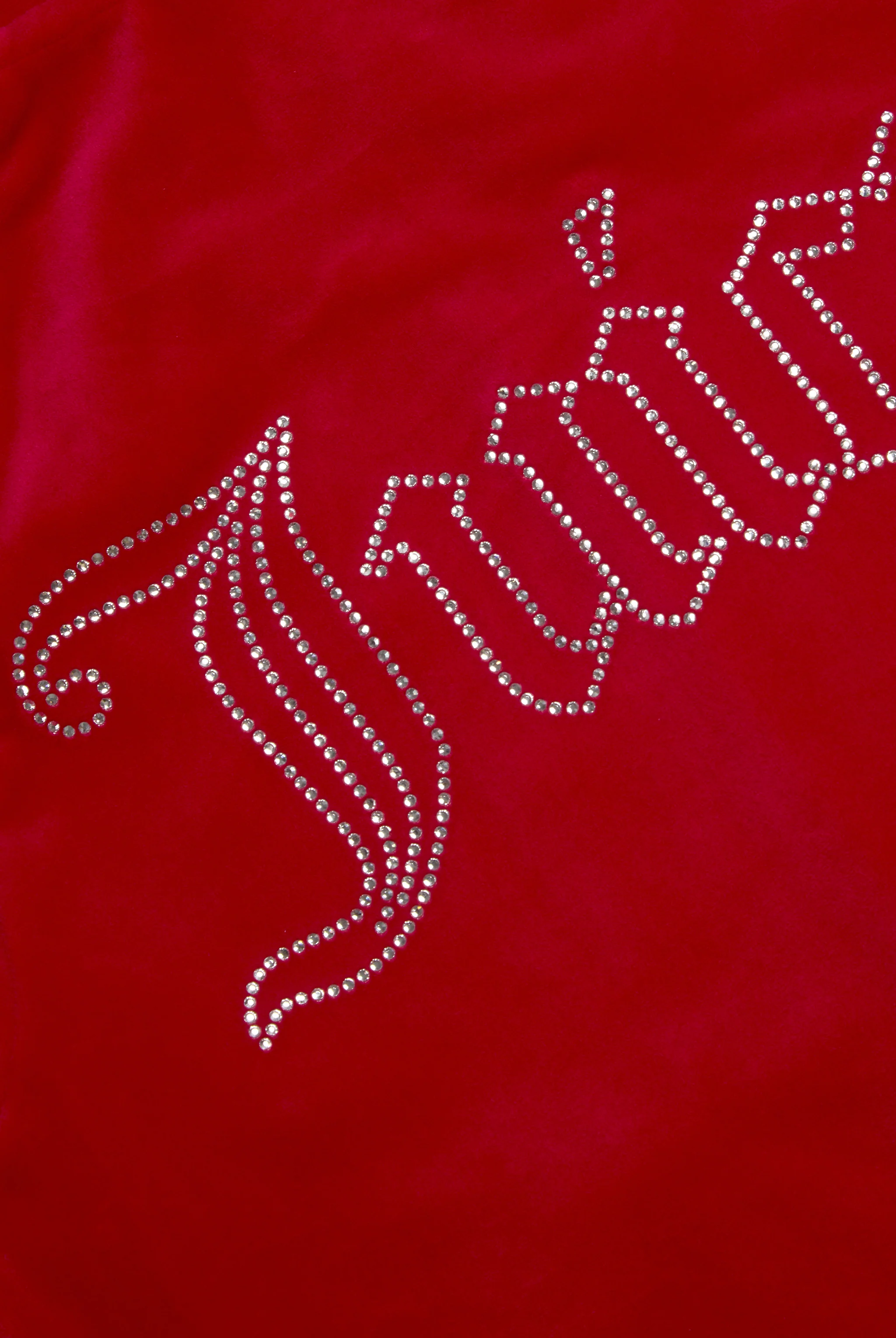 Felpa Madison Outline corta con cappuccio e logo Juicy in diamanti  Rossa - Image 8