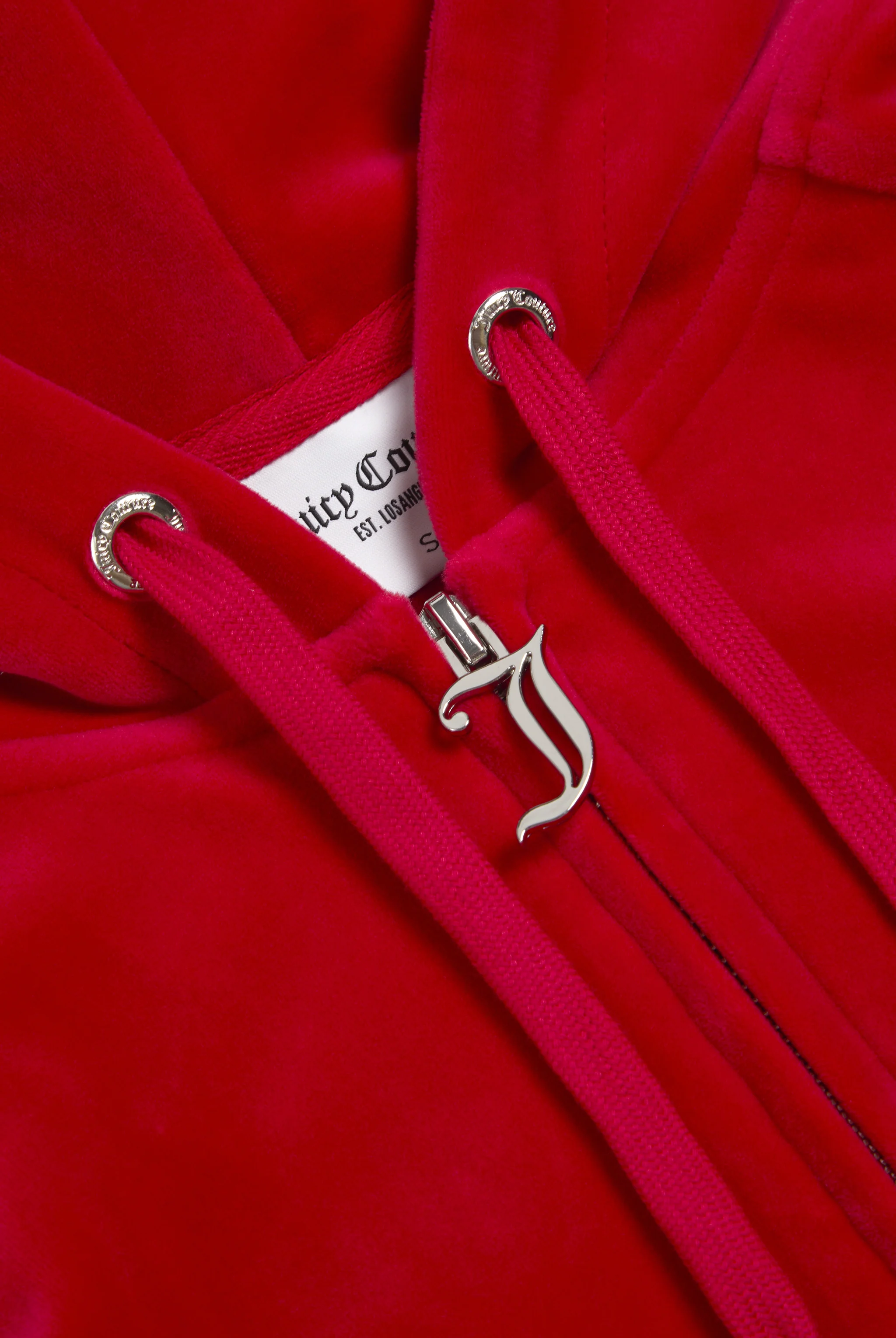 Felpa Madison Outline corta con cappuccio e logo Juicy in diamanti  Rossa - Image 9