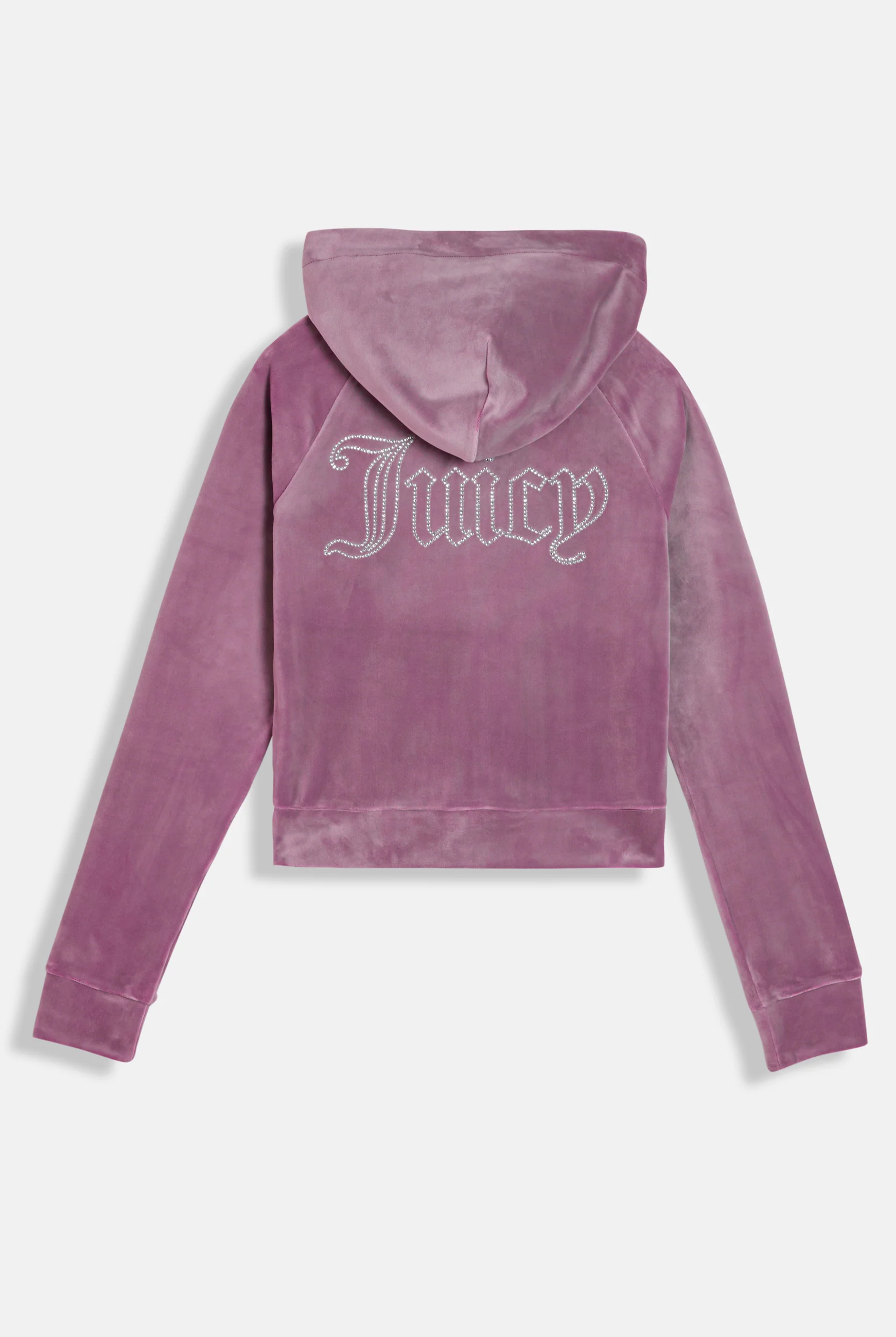 Felpa Madison Outline corta con cappuccio e logo Juicy in diamanti Viola - Image 2