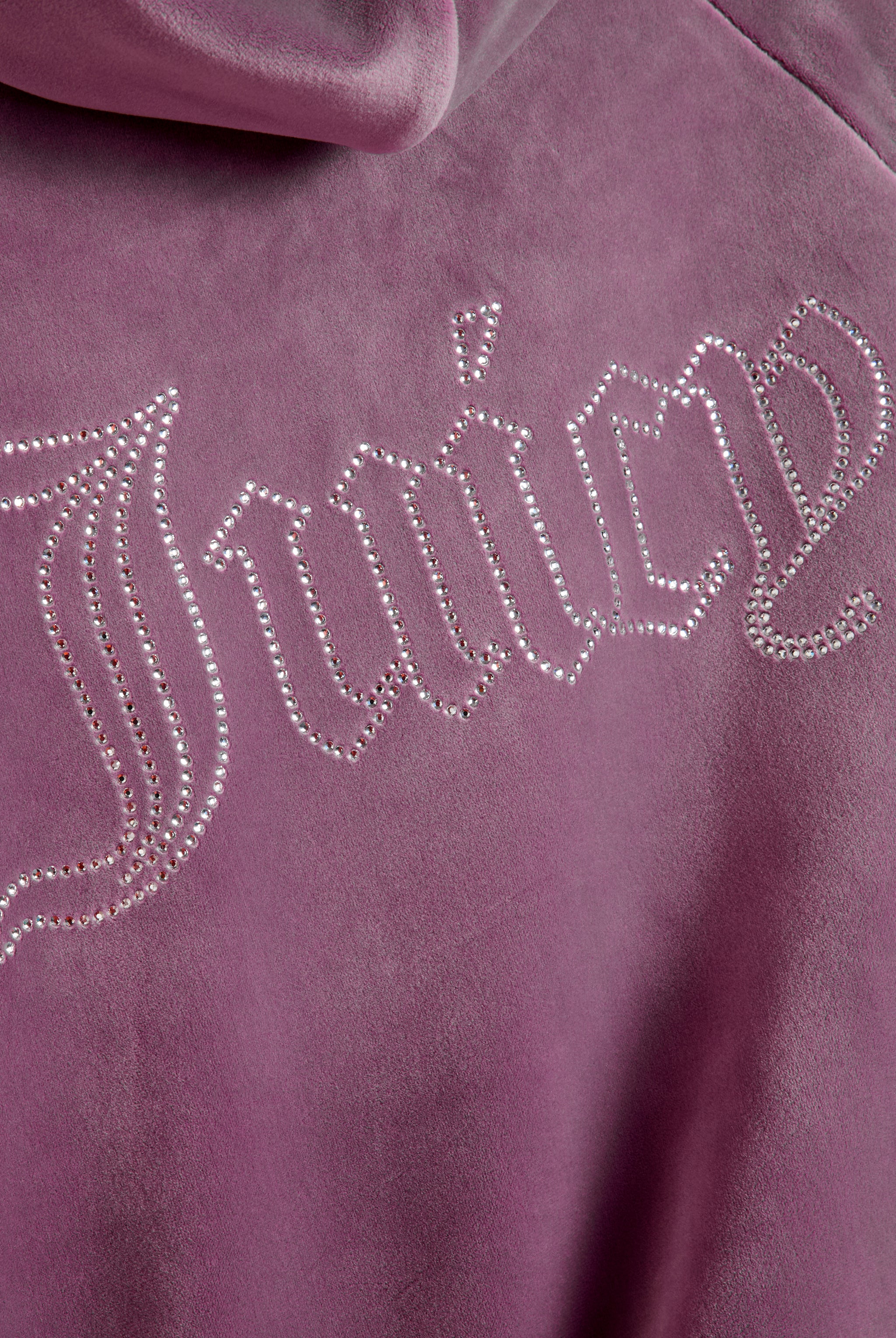 Felpa Madison Outline corta con cappuccio e logo Juicy in diamanti Viola - Image 5