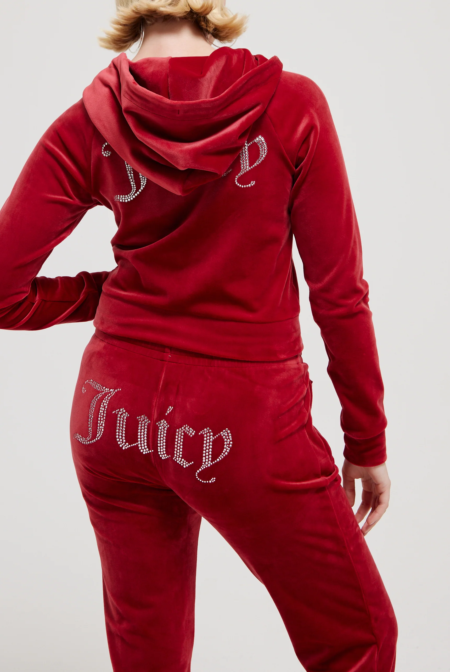 Felpa Madison Rosso rubino con logo strass - Image 4