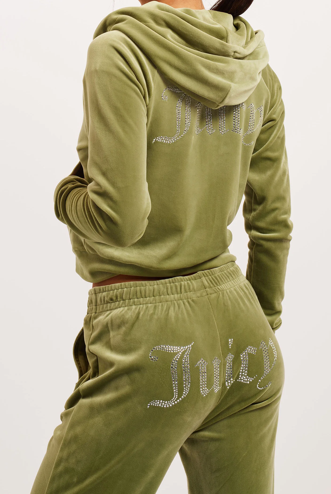 Felpa Madison Verde salvia con logo strass - Image 2