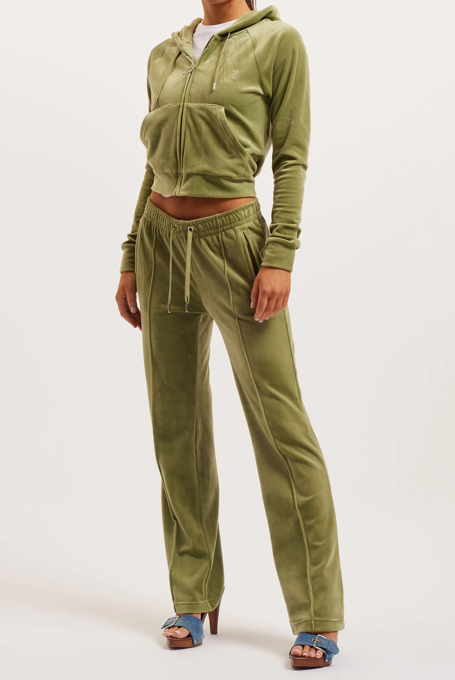 Felpa Madison Verde salvia con logo strass - Image 3