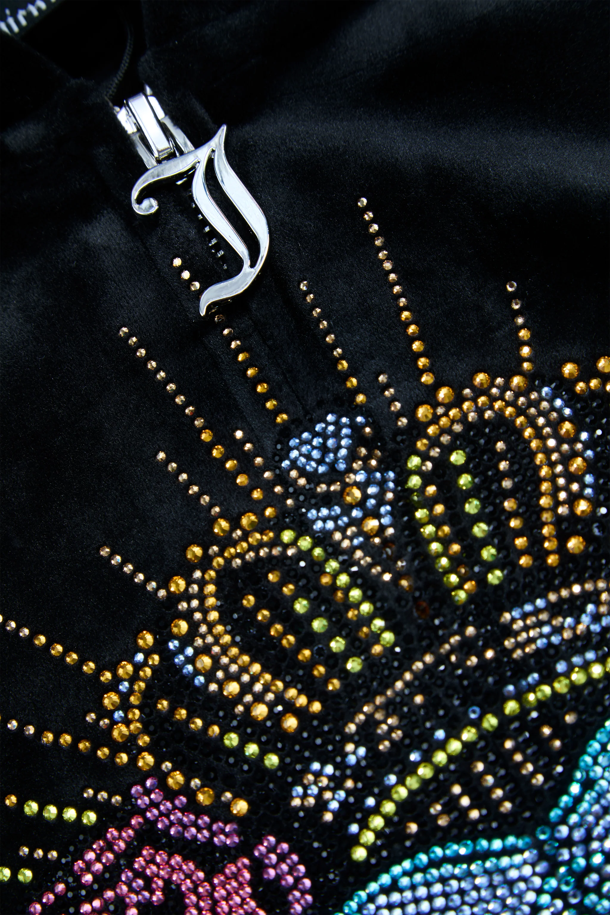 Felpa Nera con maxi logo strass Sacred Heart - Image 9
