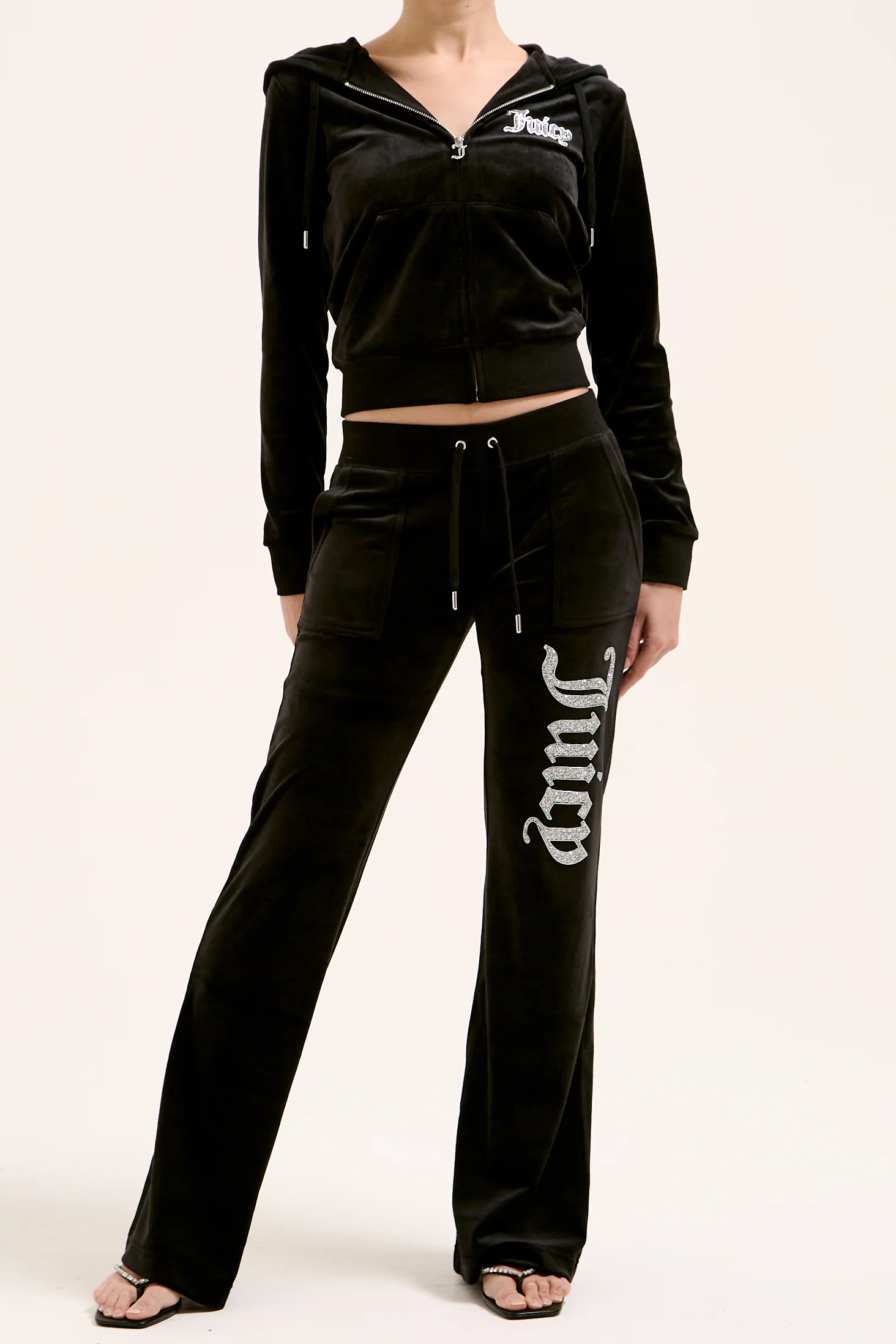 Felpa Robertson Nera con cappuccio e logo con strass - Image 3
