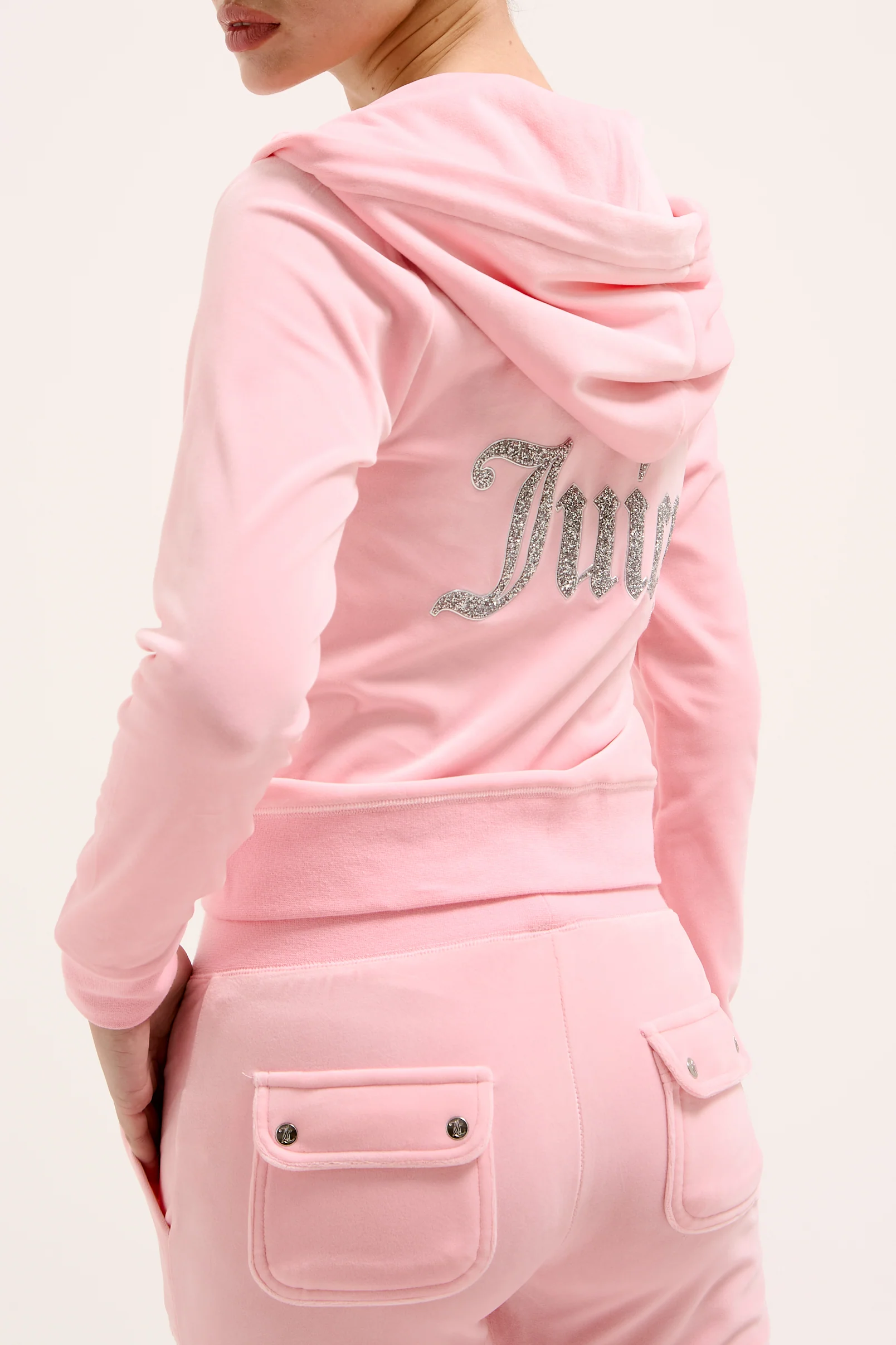 Felpa Robertson Rosa Juicy con cappuccio e logo con strass - Image 7