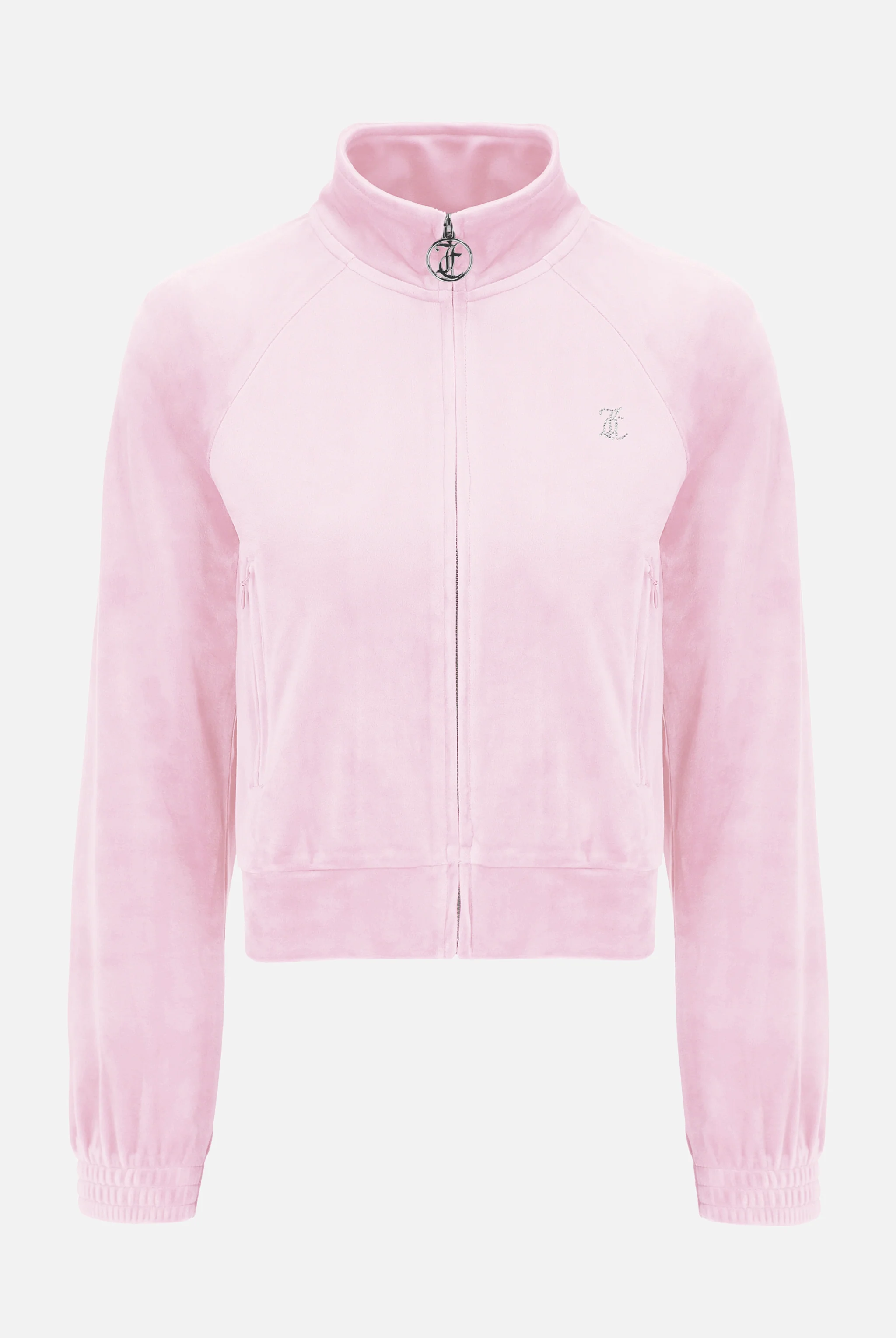 Felpa Tanya Rosa ciliegio con cerniera e logo strass