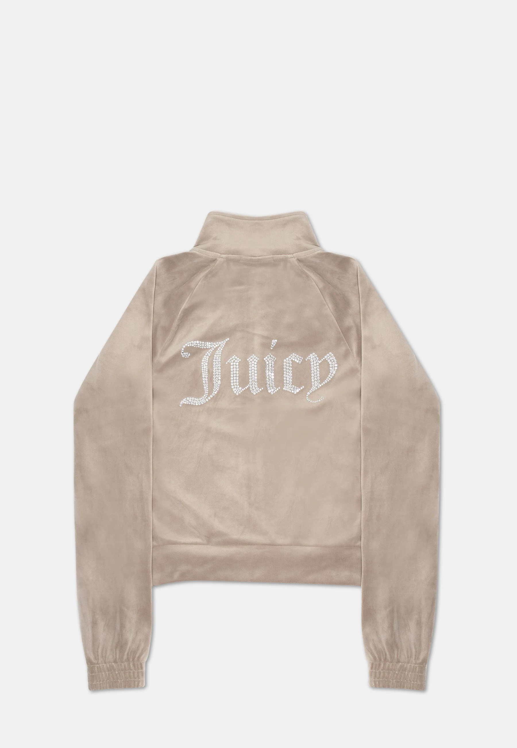 Felpa Tanya Tortora chiaro con cerniera e logo strass - Image 2