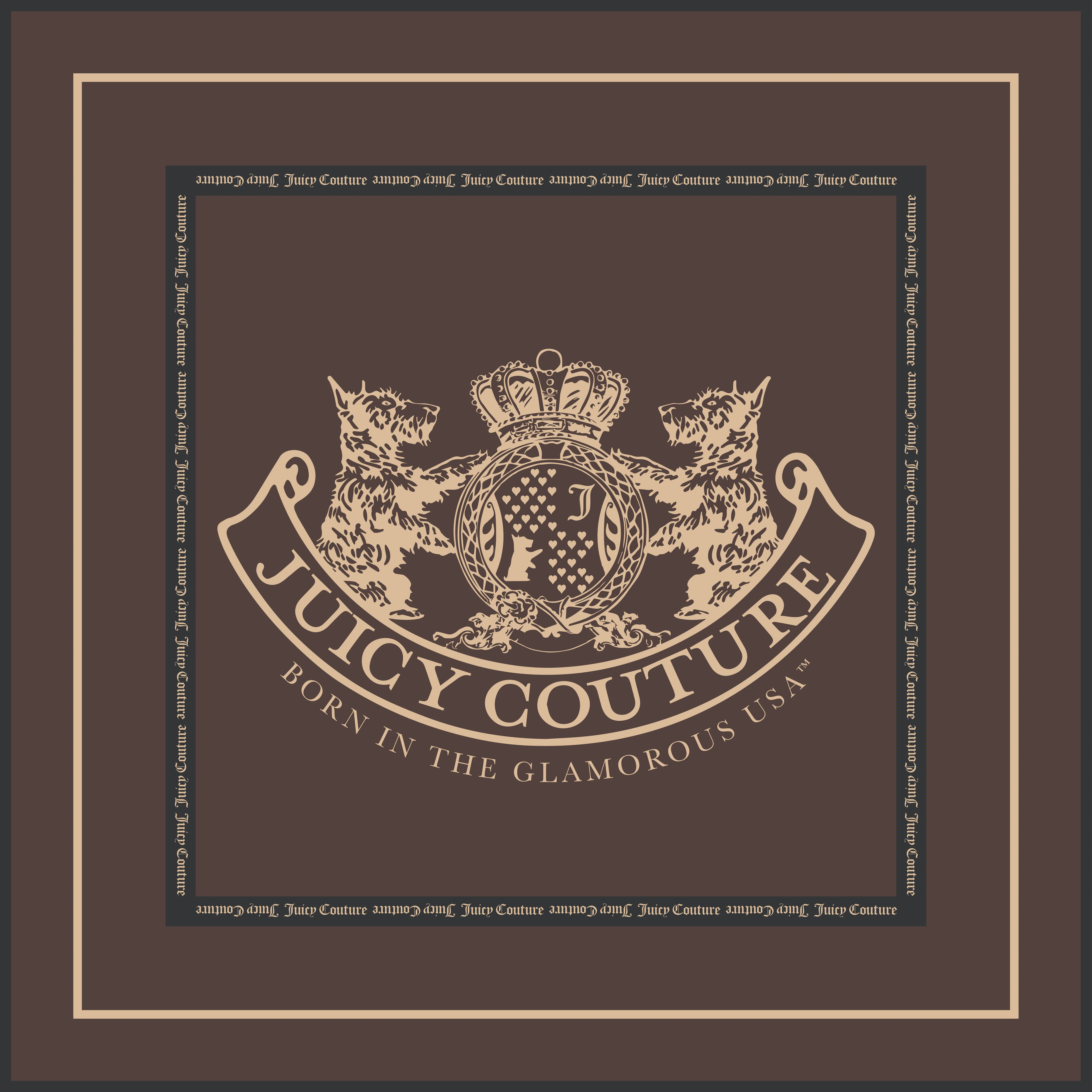 Foulard Dog Crest Marrone 90x90 - Image 5