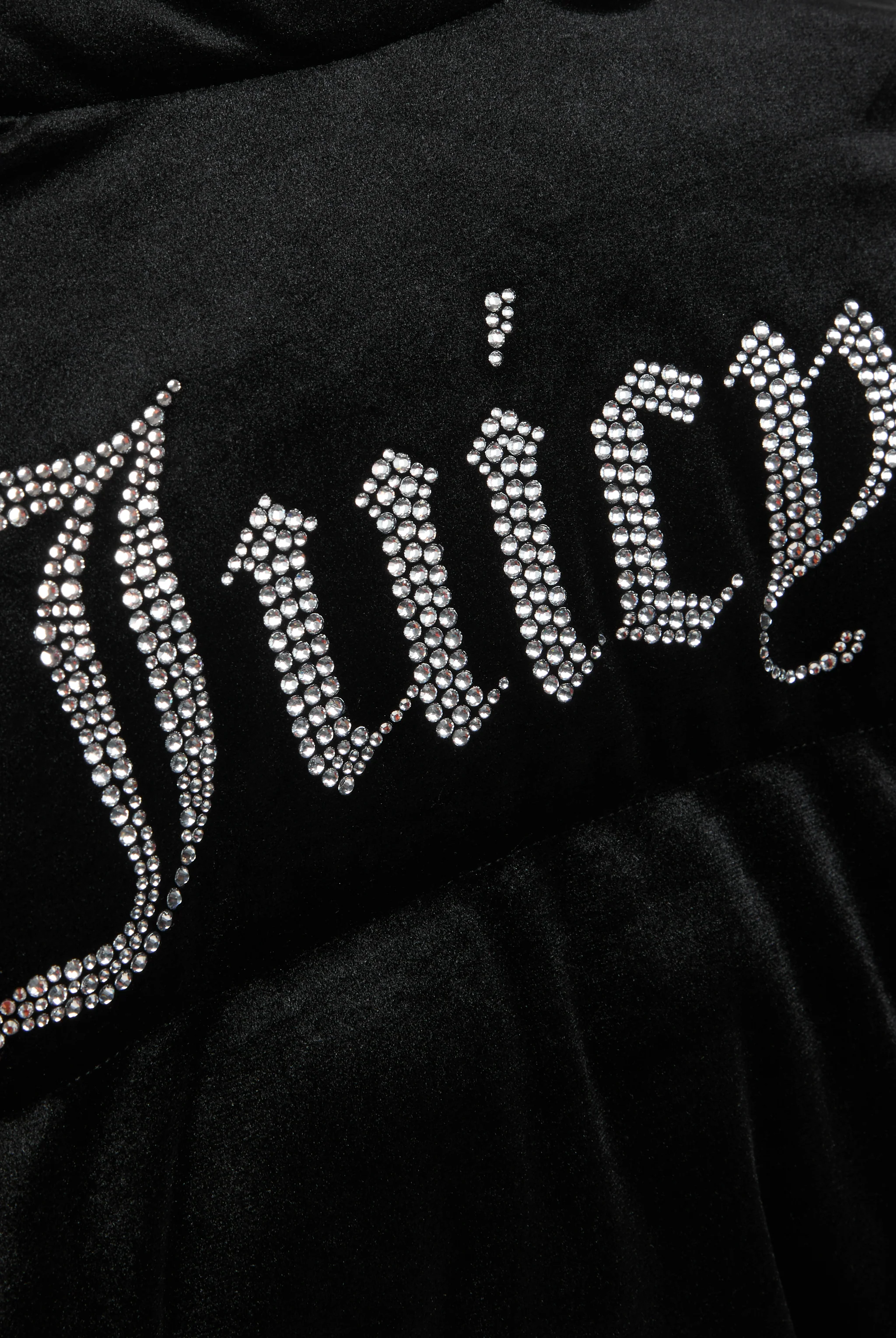 Giacca imbottita in velour con logo Juicy in diamanti Nero - Image 7