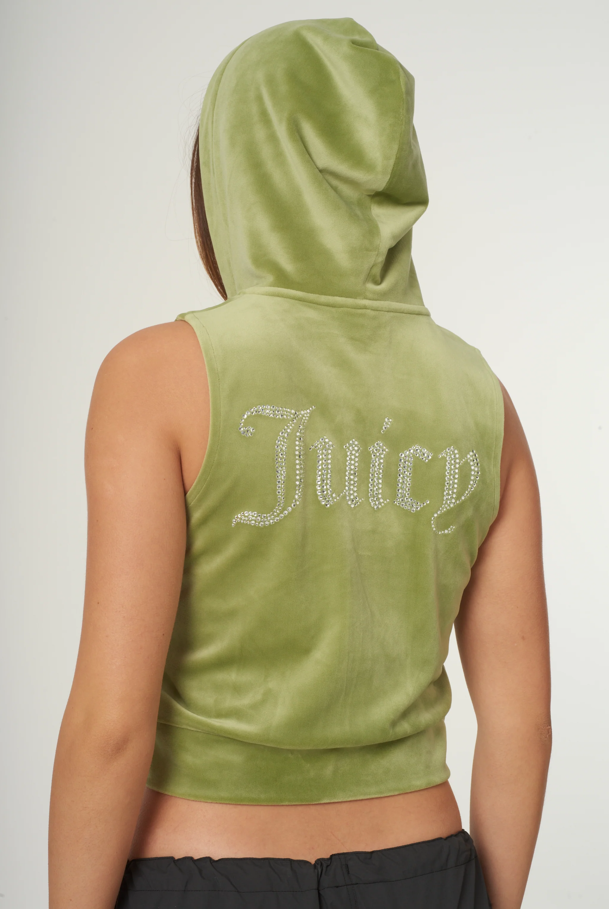 Gilet Juicy  Couture in velluto con logo in strass colore Verde - Image 2