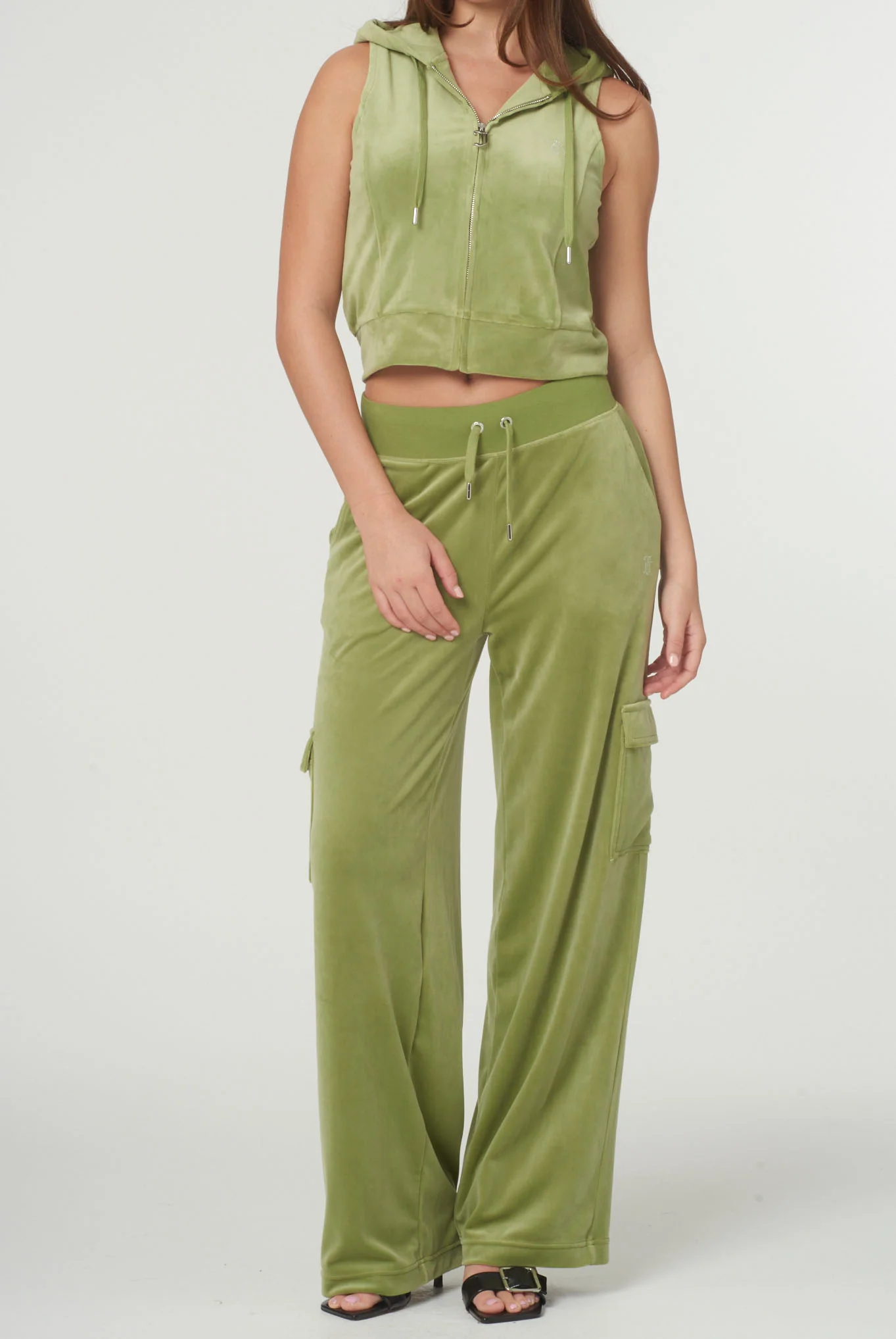 Gilet Juicy  Couture in velluto con logo in strass colore Verde - Image 3