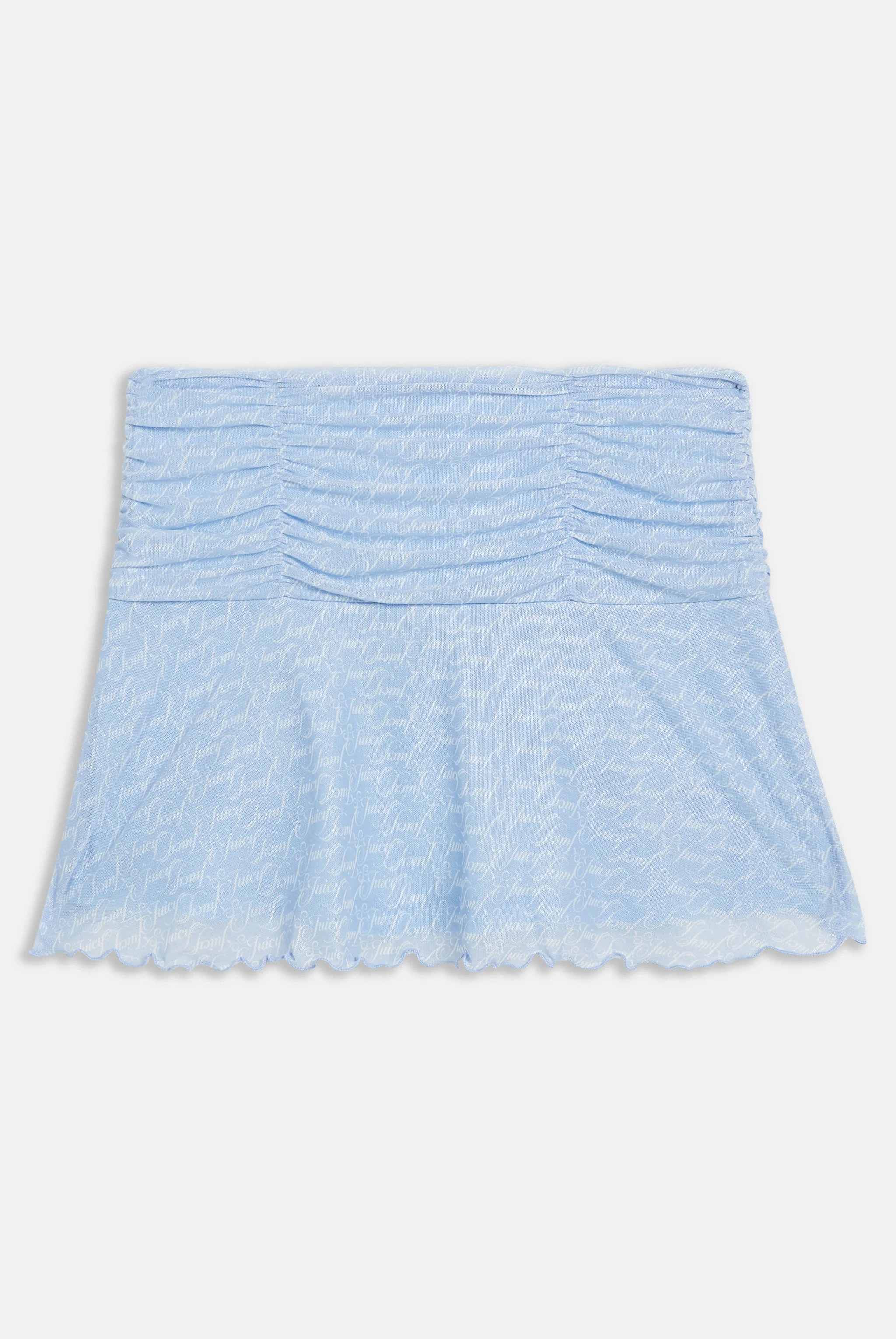 Gonna Juicy in mesh stampato con motivo logo all over colore Azzurro