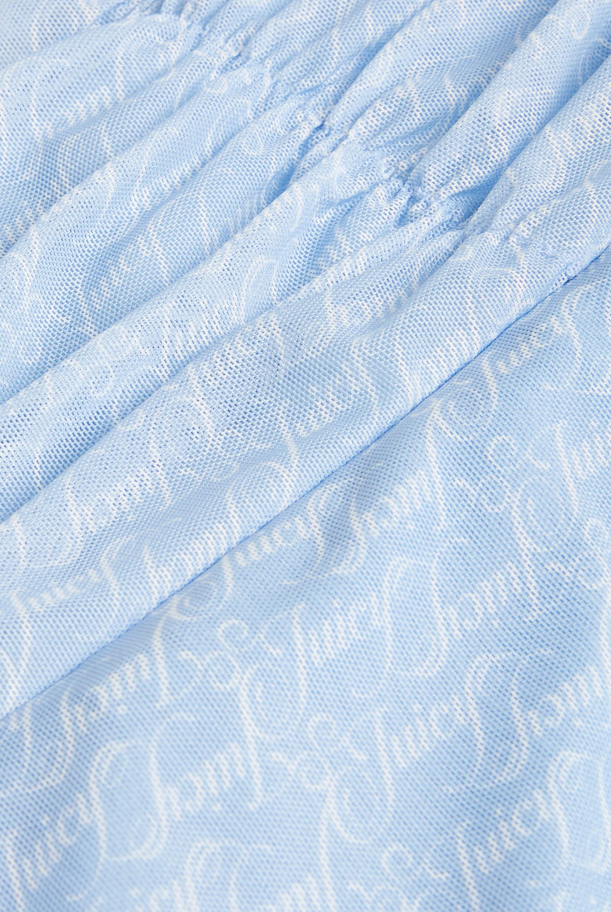 Gonna Juicy in mesh stampato con motivo logo all over colore Azzurro - Image 7