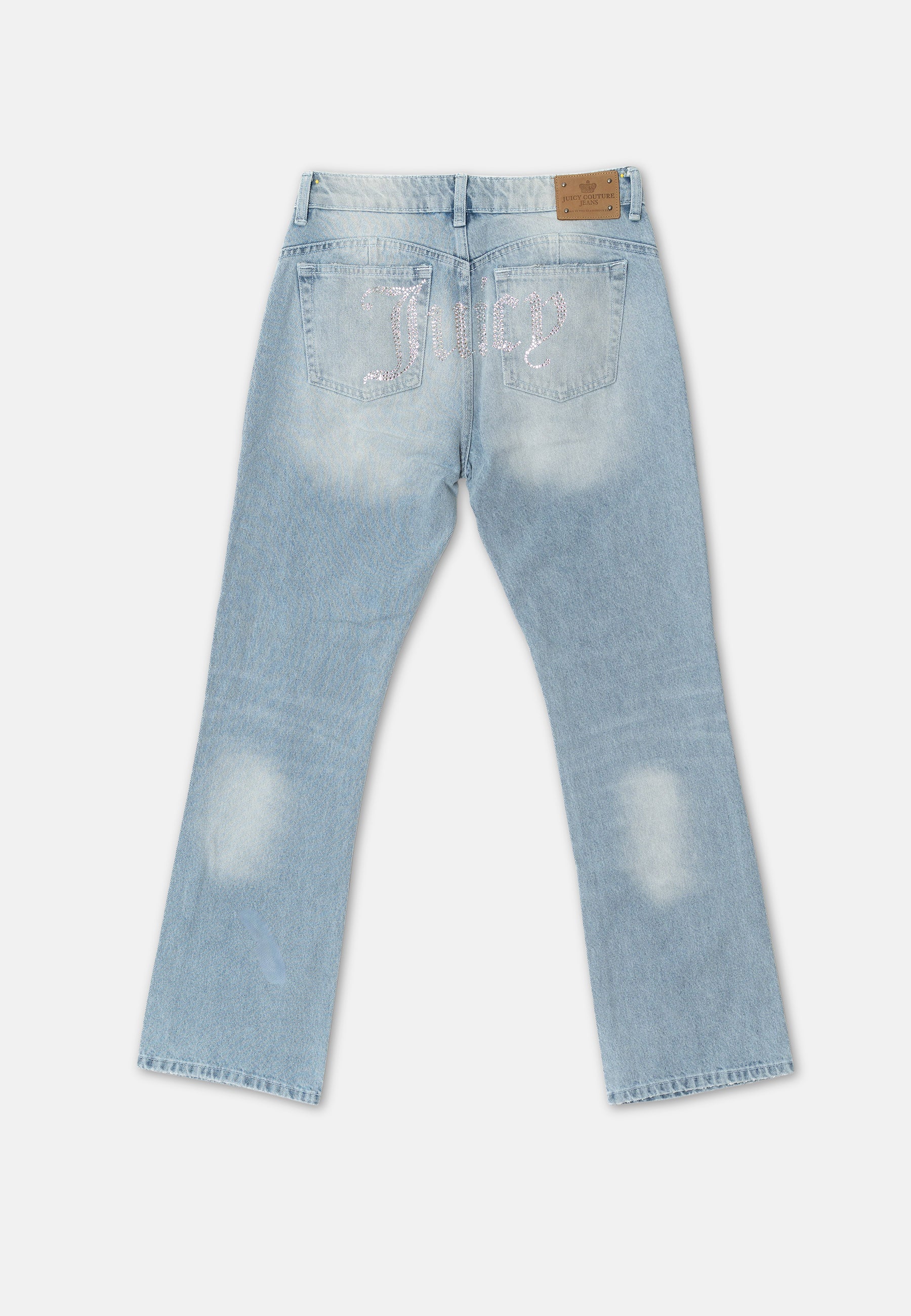 Jeans bootcut con logo Juicy in strass Light Wash - Image 2