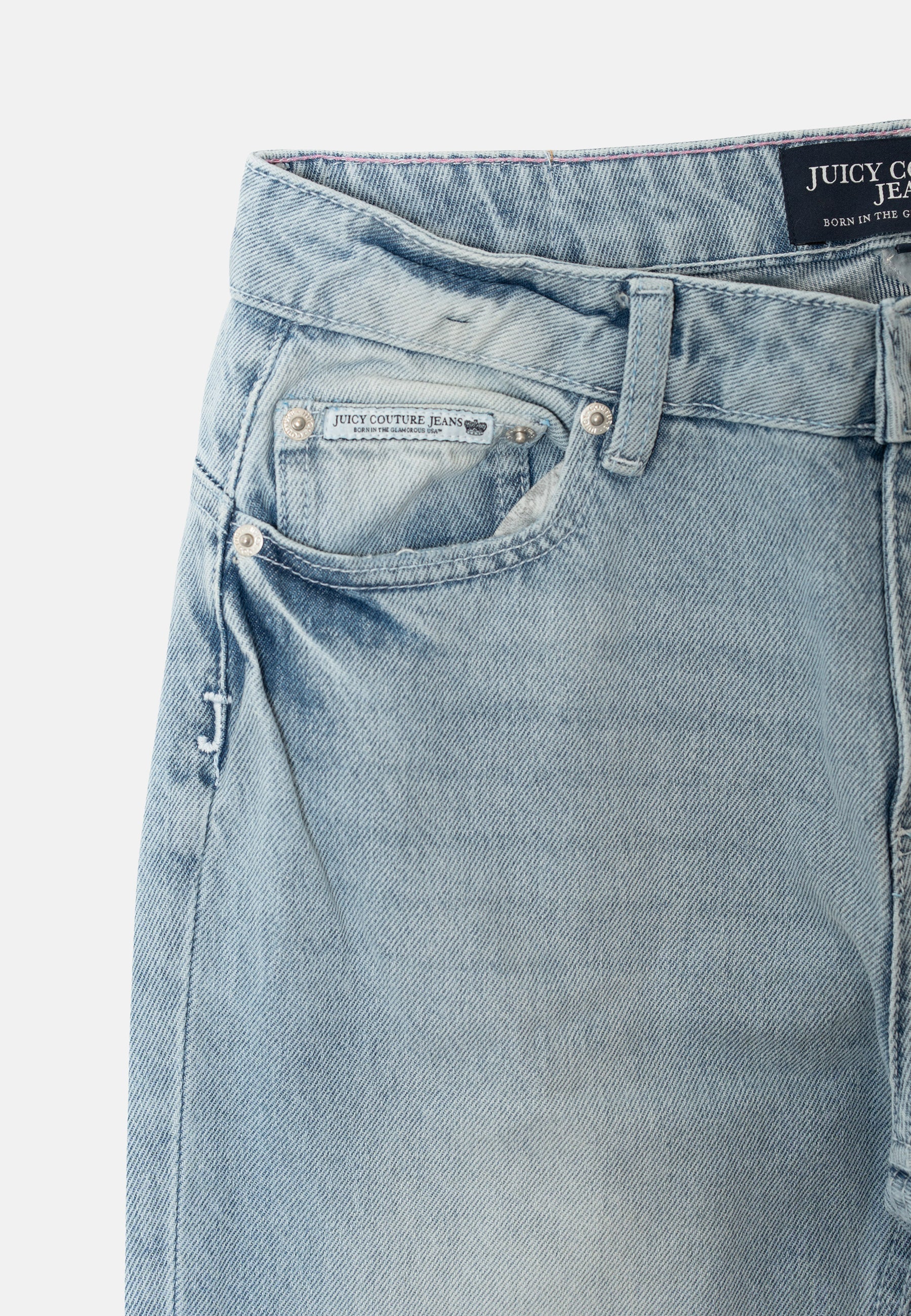 Jeans bootcut con logo Juicy in strass Light Wash - Image 3