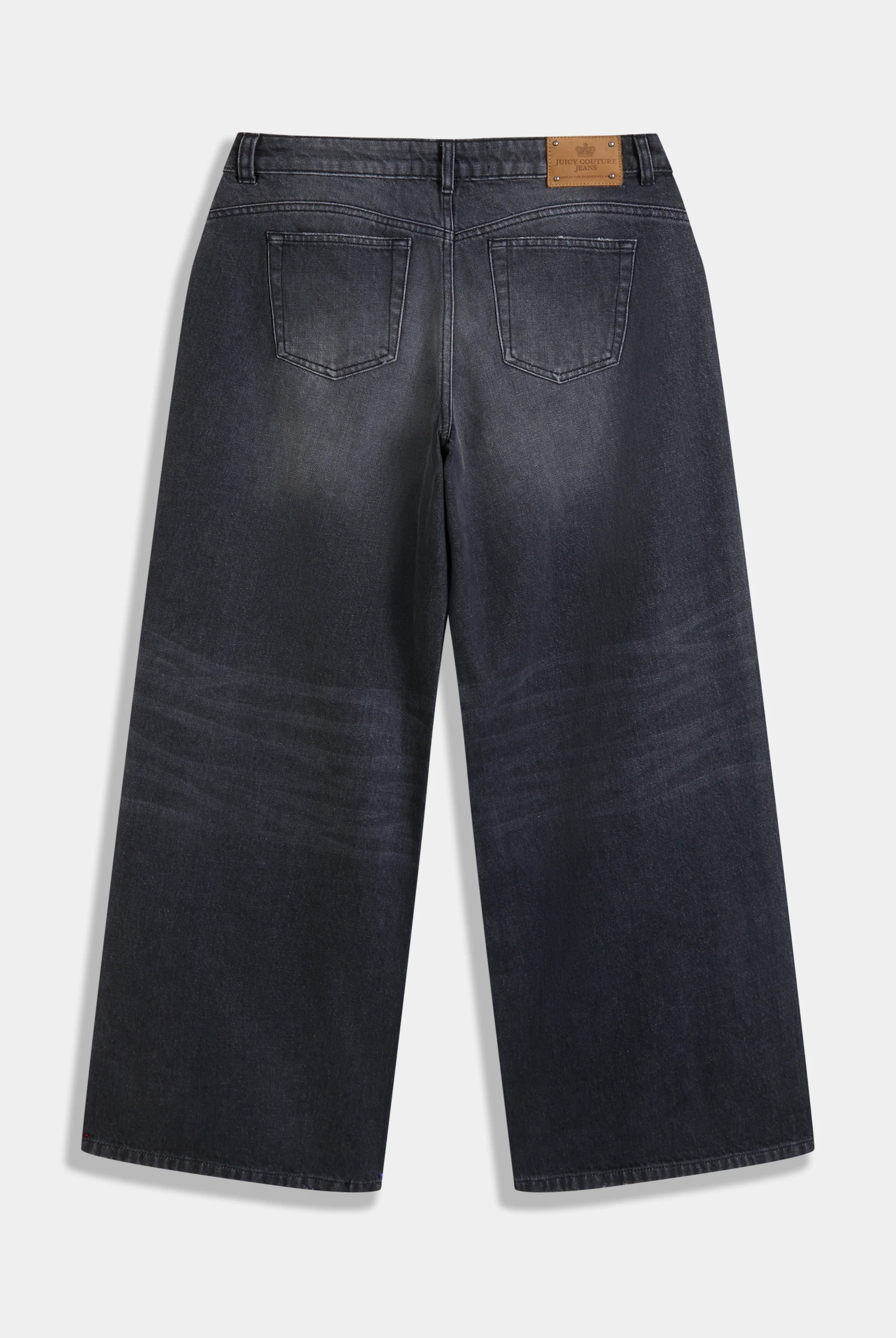 Jeans Diamante a gamba ampia con strass in denim nero - Image 2