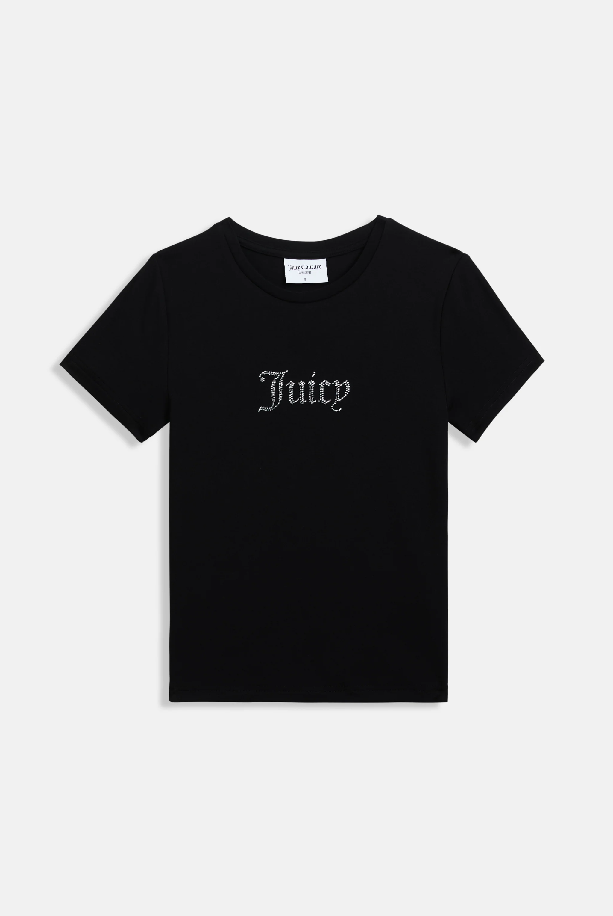 Maglietta aderente in jersey di modal con logo Juicy in diamanti  Nero