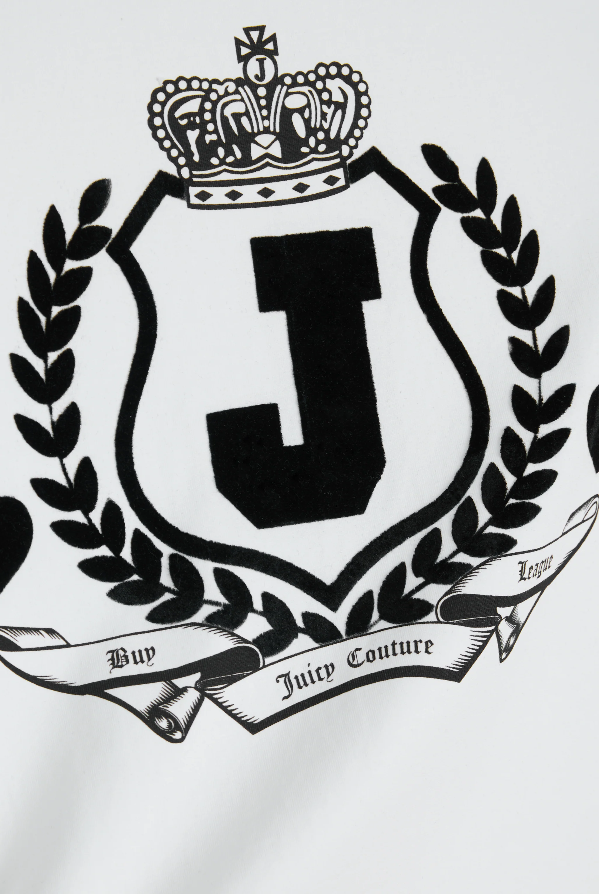 Maglietta in jersey aderente con ricamo Juicy a stemma Bianco - Image 6