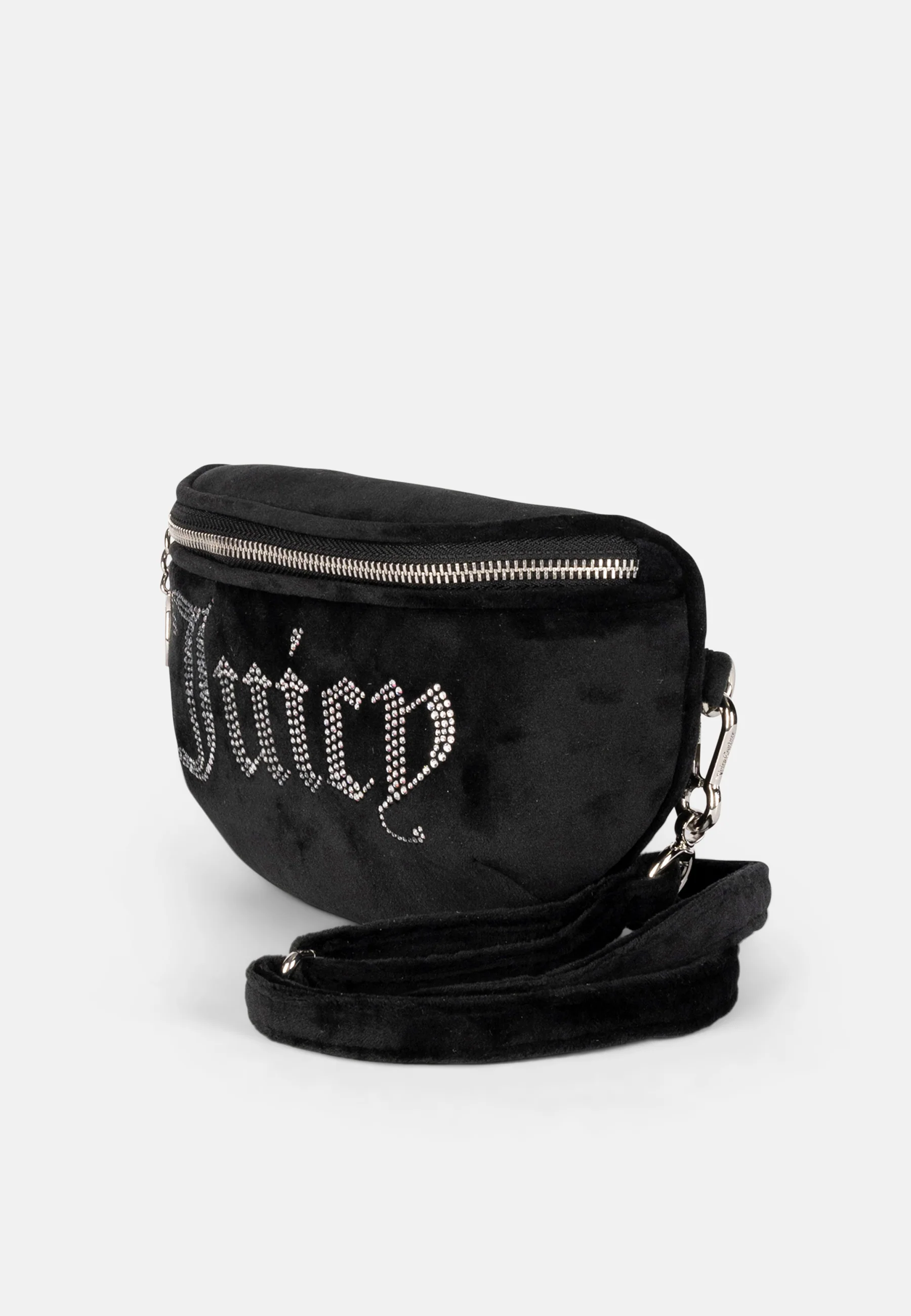 Marsupio Kimberly in velluto con logo in strass colore Nero - Image 2