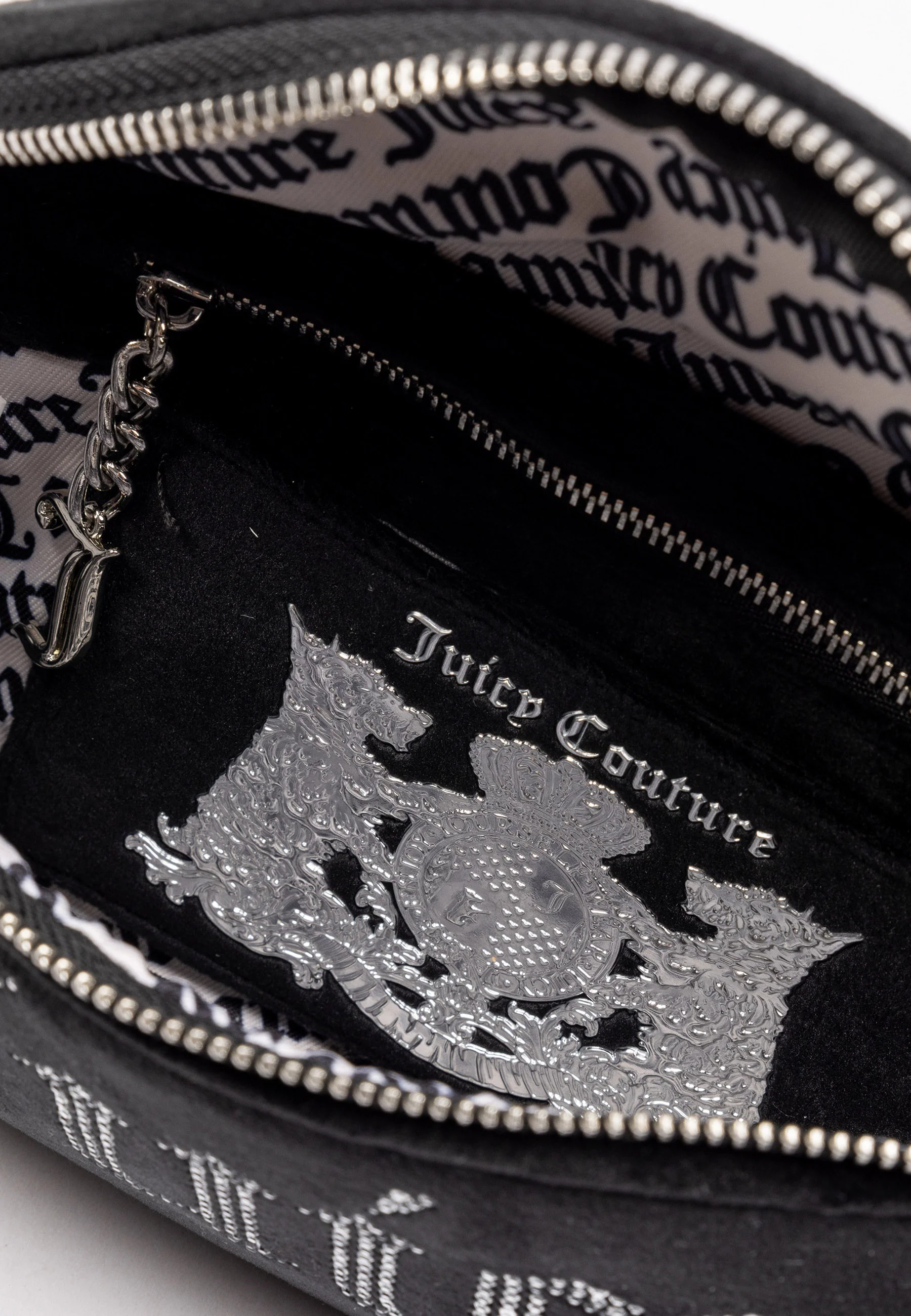 Marsupio Kimberly in velluto con logo in strass colore Nero - Image 3